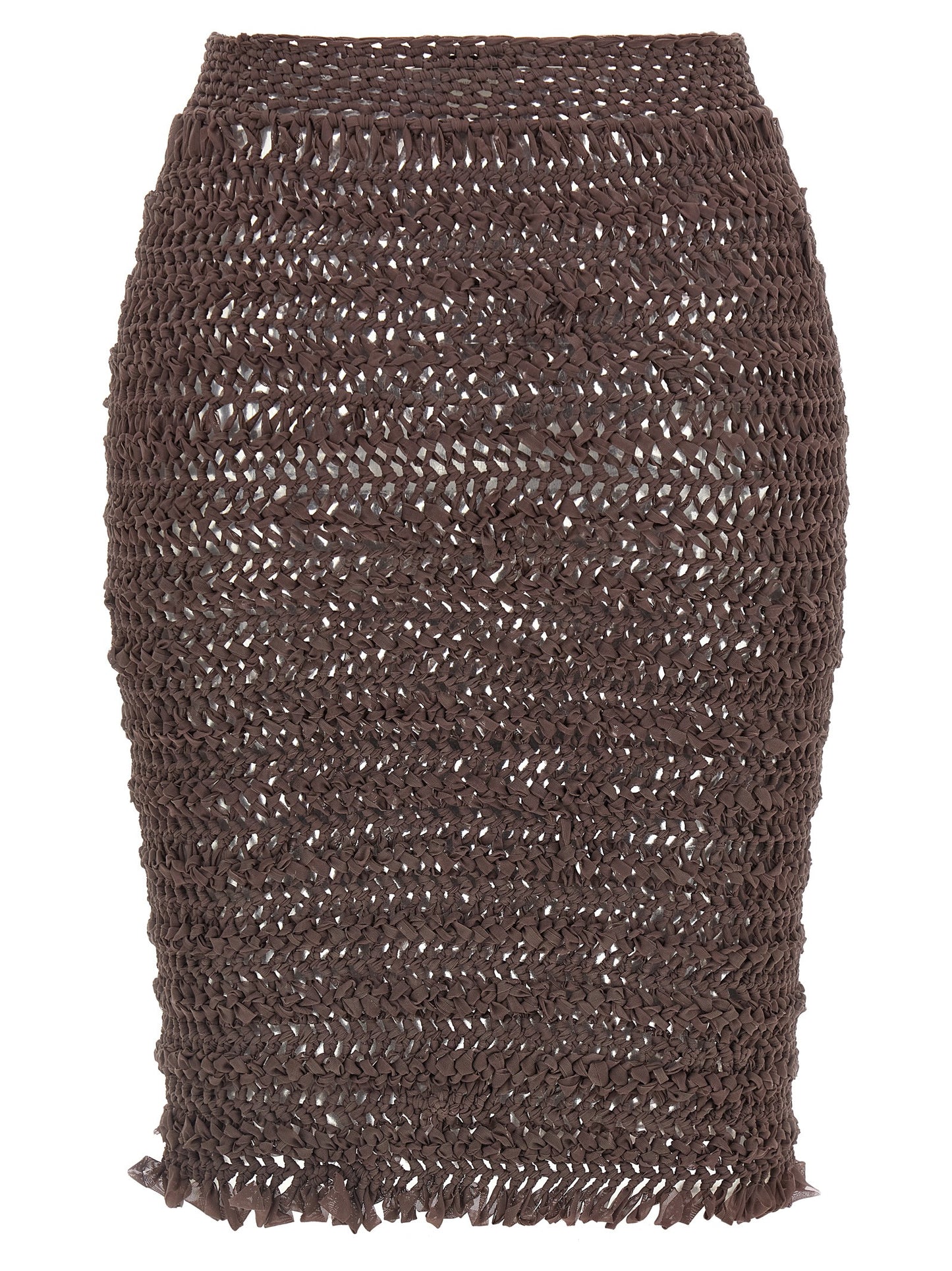 ALLIS Emma Women's Stretch Polyester Skirt - Brown Transparent