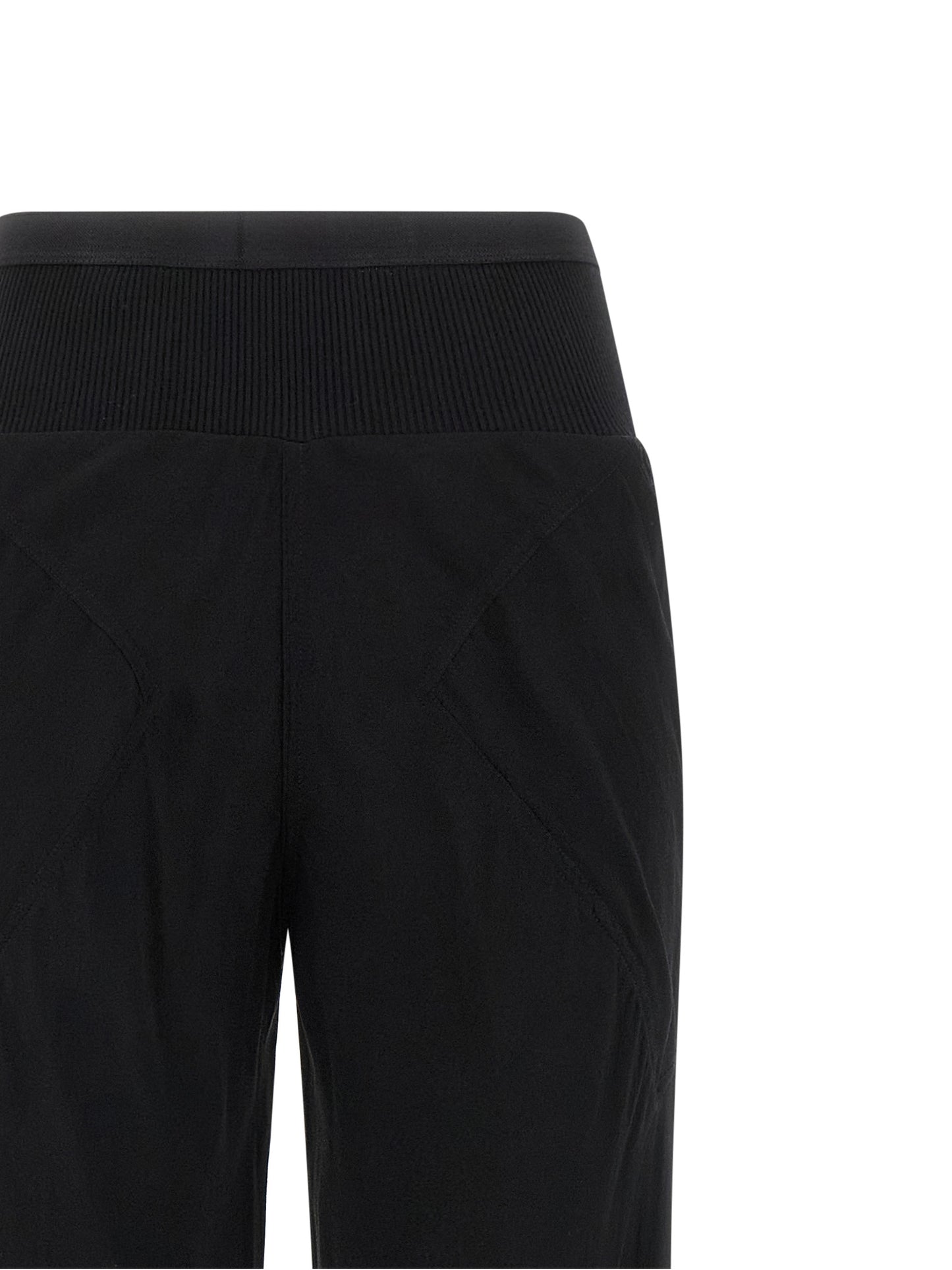 Trousers by Rick Owens for women in silk black & transparent features a tailored silhouette with a tailored flared, defined by its long and a sophisticated .