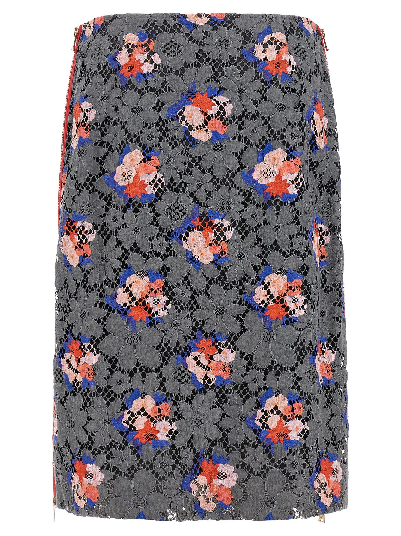 Skirt by Fendi for women in polyamide viscose & cotton gray, floral & print features a captivating silhouette, showcasing the captivating Women's Flared Polyamide Viscose & Cotton Midi Skirt design with a sophisticated midi for a captivating look.