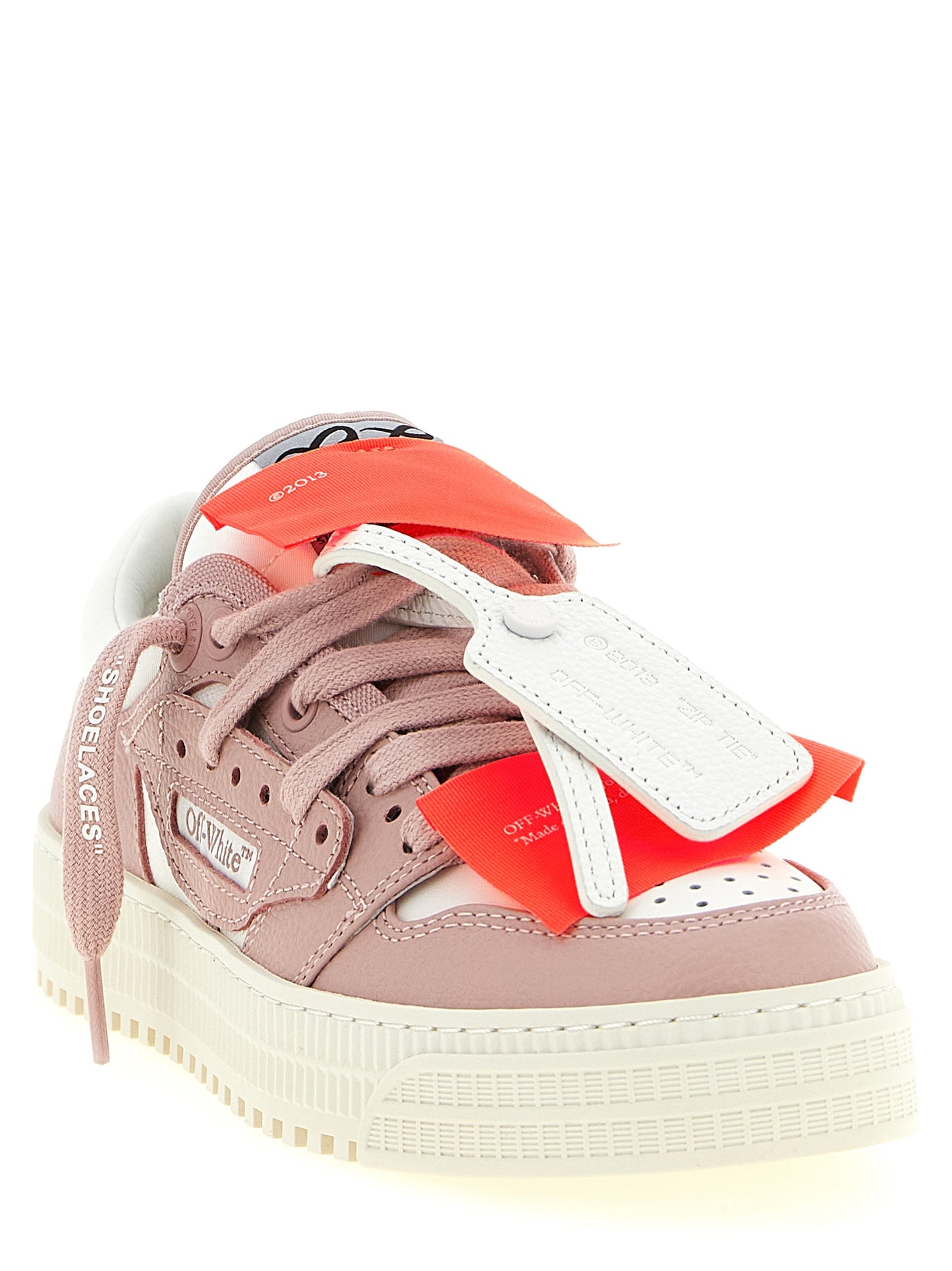 Sneakers by Off-White for women in nylon polyester canvas & leather multicolor, pink & white presents a on trend silhouette from the Women's Low Top Nylon Polyester Canvas & Leather Sneakers collection, showcasing a on trend low-top style for an elevated aesthetic.