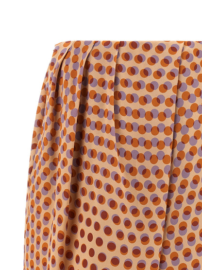 Skirt by Dries Van Noten for women in silk multicolor & patterned features a sublime silhouette, showcasing the sublime design of the Women's Asymmetrical Silk Skirt in a sophisticated midi.