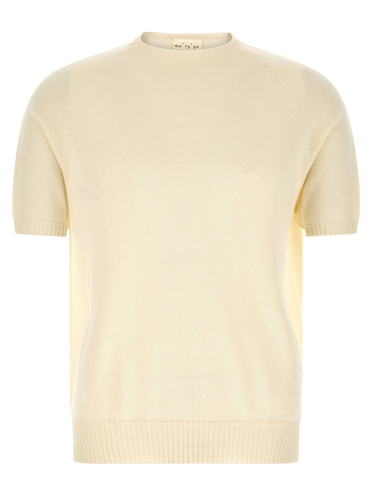 Cardigan by MA'RY'YA for men in modacrylic & cotton white features an crisp silhouette, showcasing a sophisticated crew neckline and detail for a truly crisp finish.