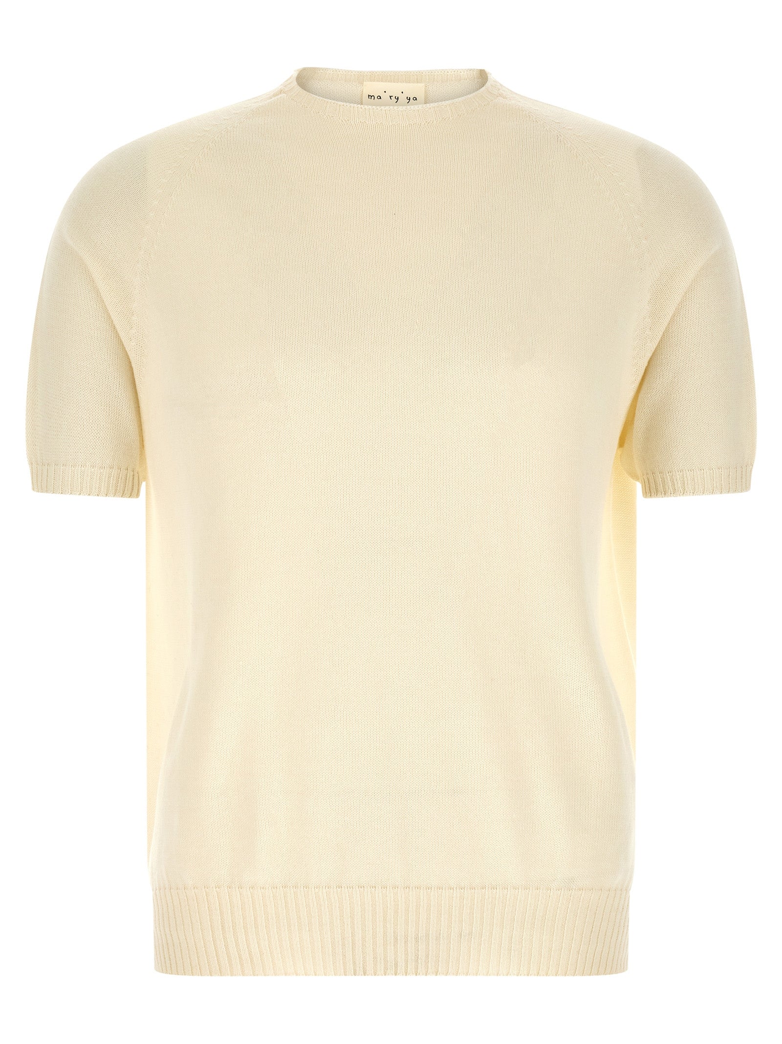 Cardigan by MA'RY'YA for men in modacrylic & cotton white features an crisp silhouette, showcasing a sophisticated crew neckline and detail for a truly crisp finish.