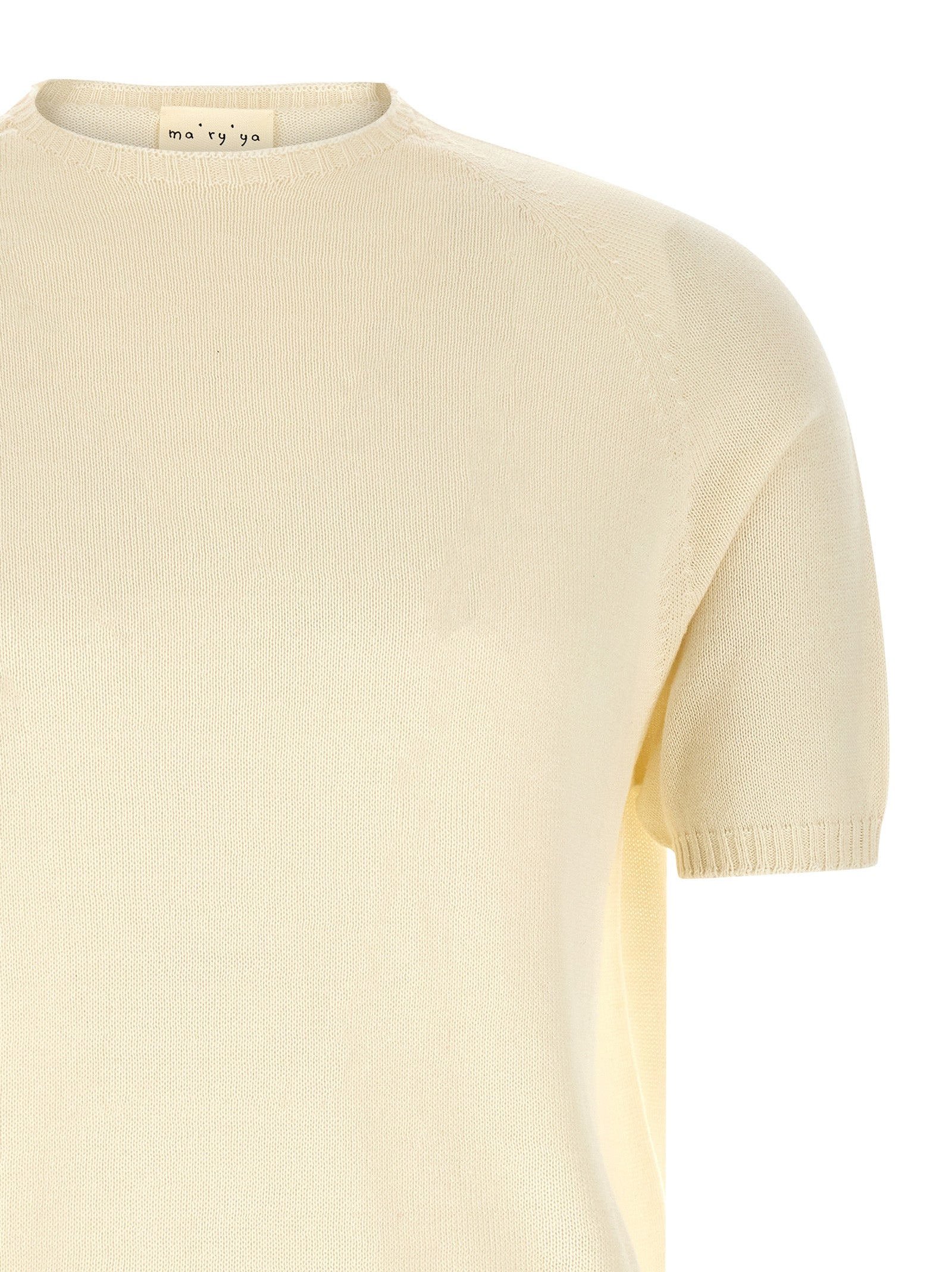 Cardigan by MA'RY'YA for men in modacrylic & cotton white features a nuanced silhouette with a refined crew neckline and nuanced detailing for a sophisticated look.