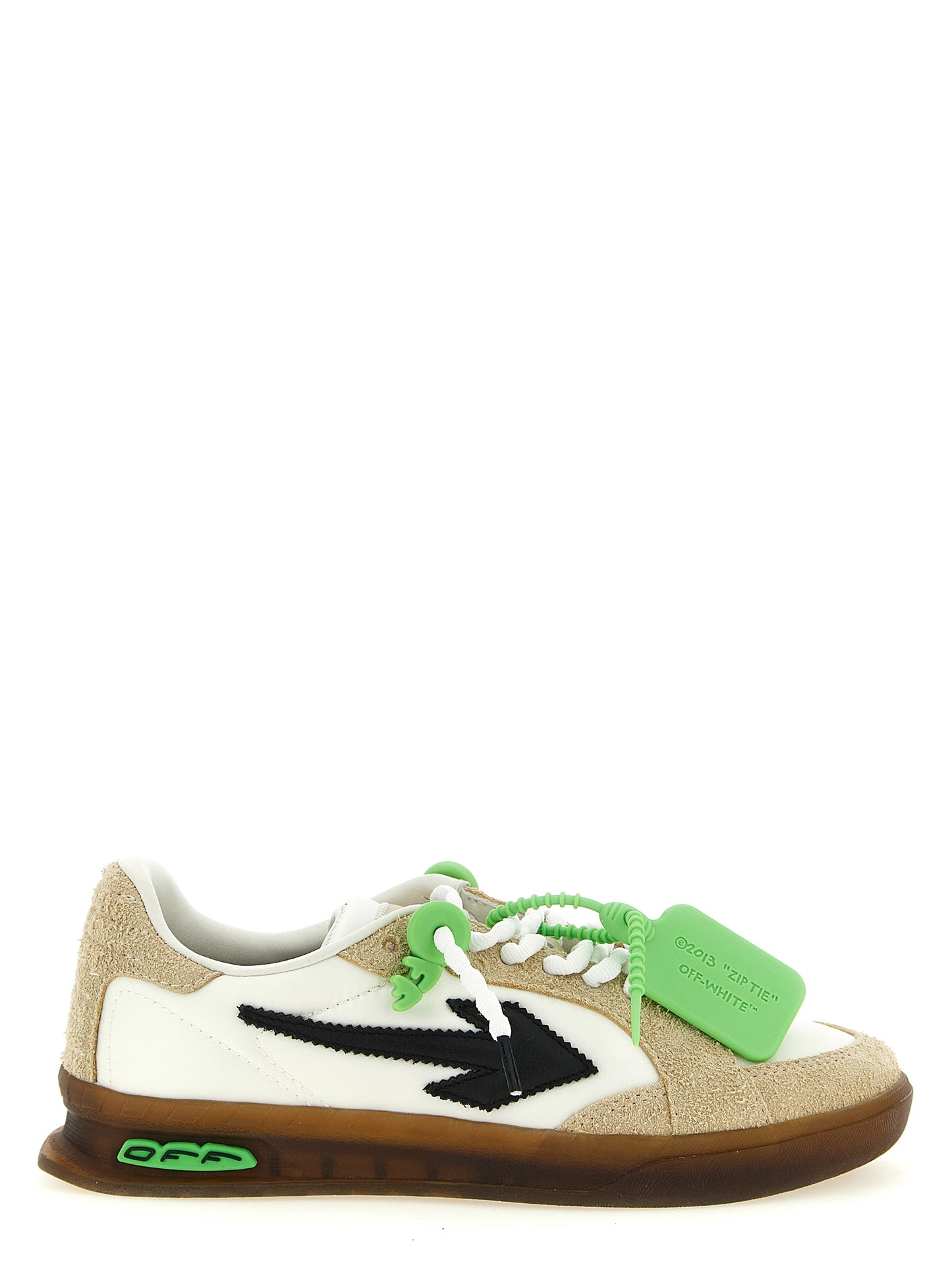 Athletic Sneakers by Off-White for women in silicone nylon suede leather multicolor, white & patterned showcases an impeccable silhouette, defined by an impeccable athletic style design that perfectly captures the essence of the Play Women's Athletic Silicone Nylon Suede Leather Sneakers.