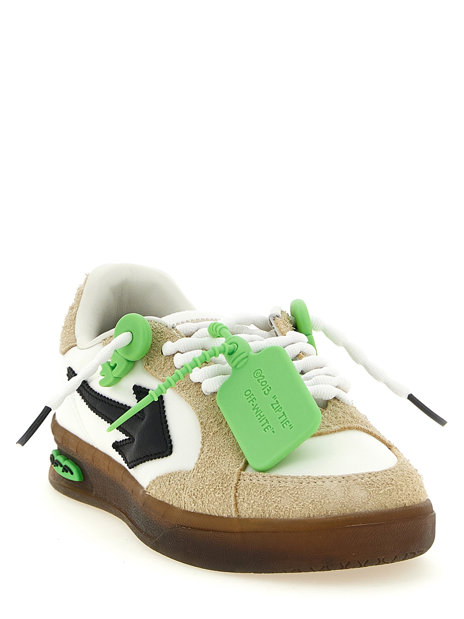 Athletic Sneakers by Off-White for women in silicone nylon suede leather multicolor, white & patterned presents a sleek silhouette, perfectly capturing the athletic style essence of Play Women's Athletic Silicone Nylon Suede Leather Sneakers with its sleek design and premium finish.