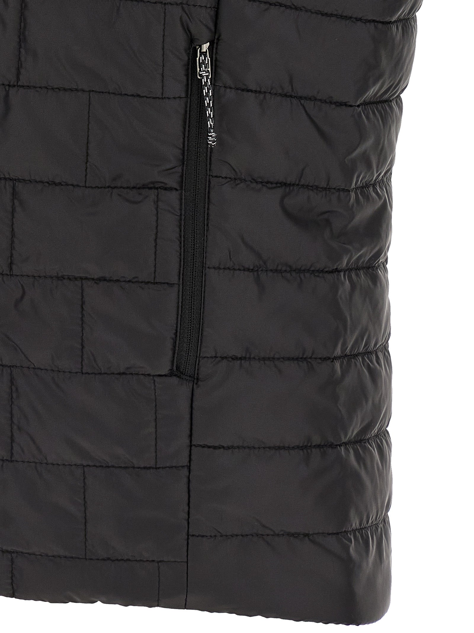 Jacket by PATAGONIA for men in polyester black & gold features an utilitarian silhouette with a refined , showcasing sophisticated lightweight, pockets & insulated for an utilitarian aesthetic.
