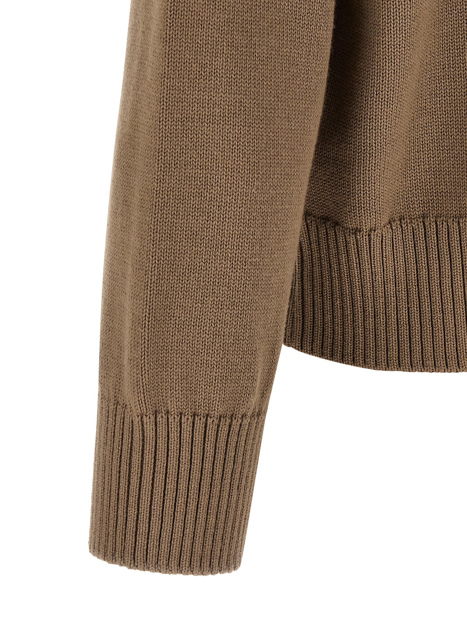 Cardigan by Ami Paris for men in wool cotton beige features an crisp silhouette, showcasing a sophisticated and detail for a truly crisp finish.