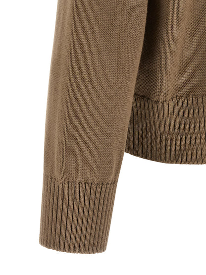 Cardigan by Ami Paris for men in wool cotton beige features an crisp silhouette, showcasing a sophisticated and detail for a truly crisp finish.