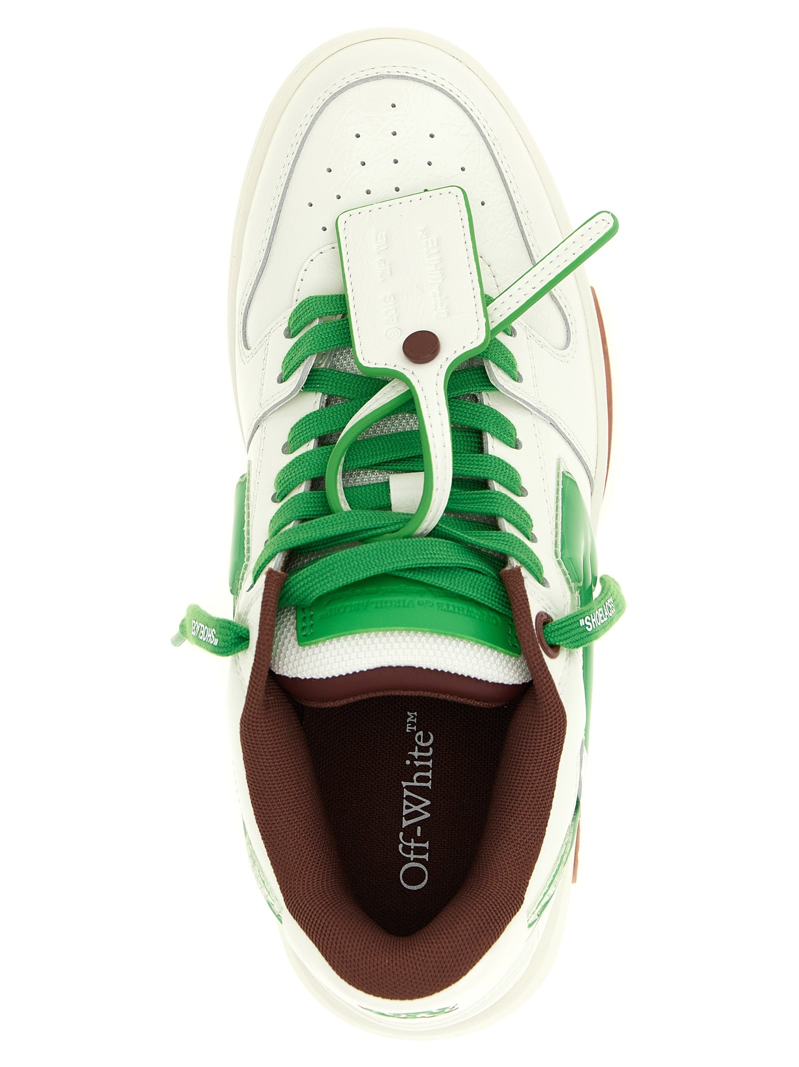 Athletic Sneakers Off-White men tu polyester leather bicolour, green & white featuring a avant-garde Men's Athletic TU Polyester Leather Sneakers design with a avant-garde athletic style for a refined finish.