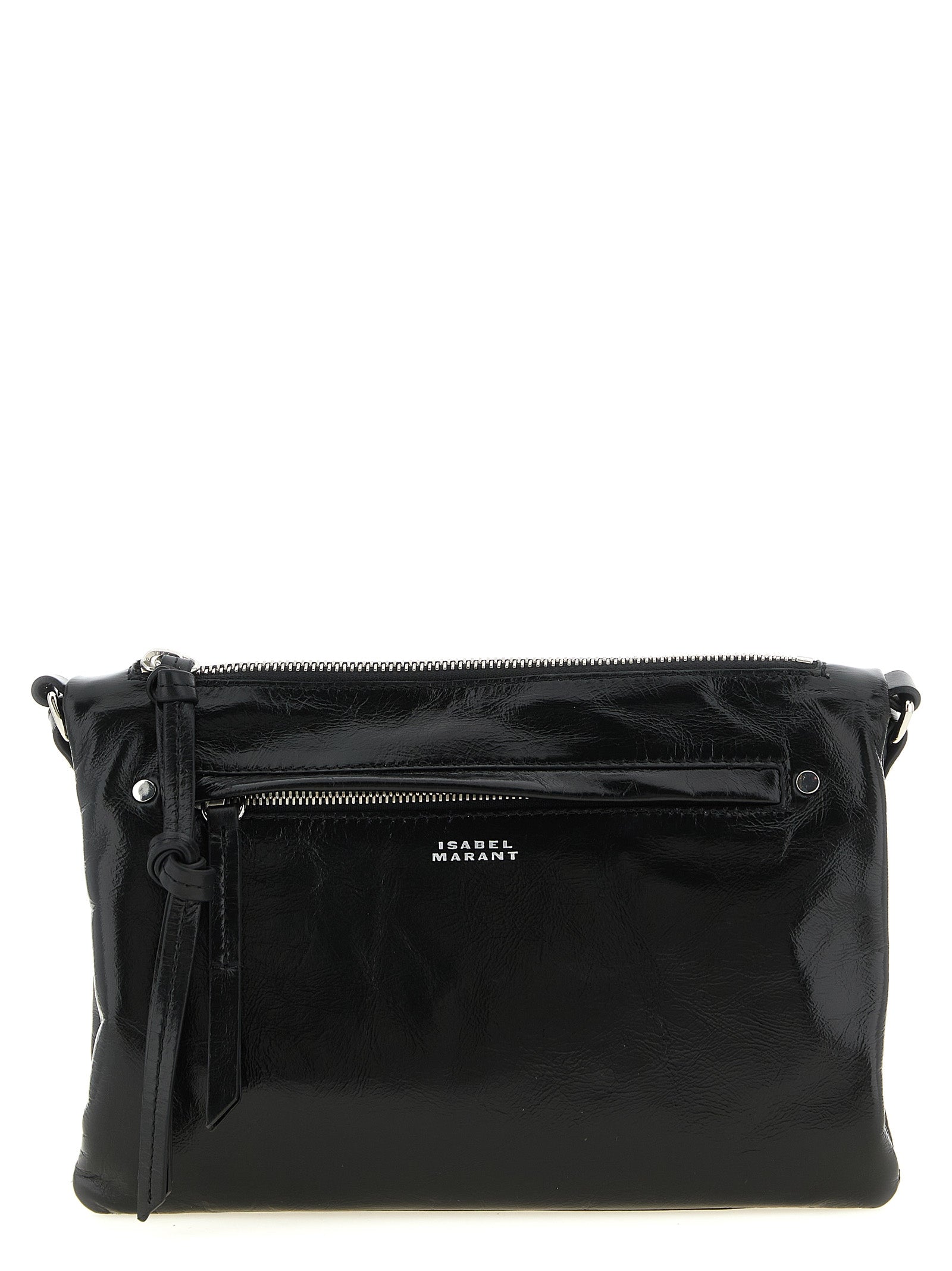 Crossbody Handbag by Isabel Marant for women in calfskin leather black showcases a versatile sophistication silhouette, featuring a secure zipper, versatile sophistication , and versatile crossbody-strap, shoulder-strap & adjustable-strap for a versatile sophistication finish.
