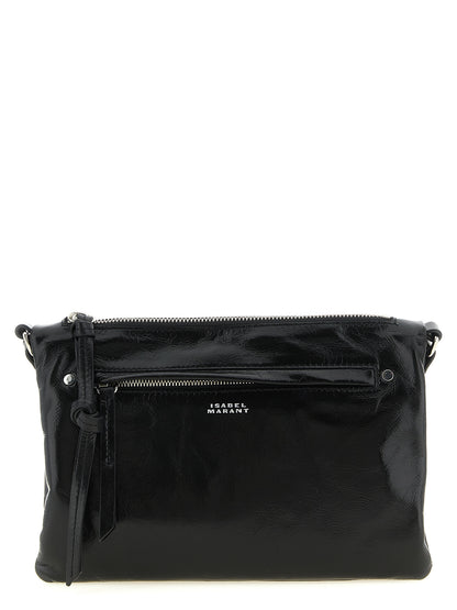 Crossbody Handbag by Isabel Marant for women in calfskin leather black showcases a versatile sophistication silhouette, featuring a secure zipper, versatile sophistication , and versatile crossbody-strap, shoulder-strap & adjustable-strap for a versatile sophistication finish.