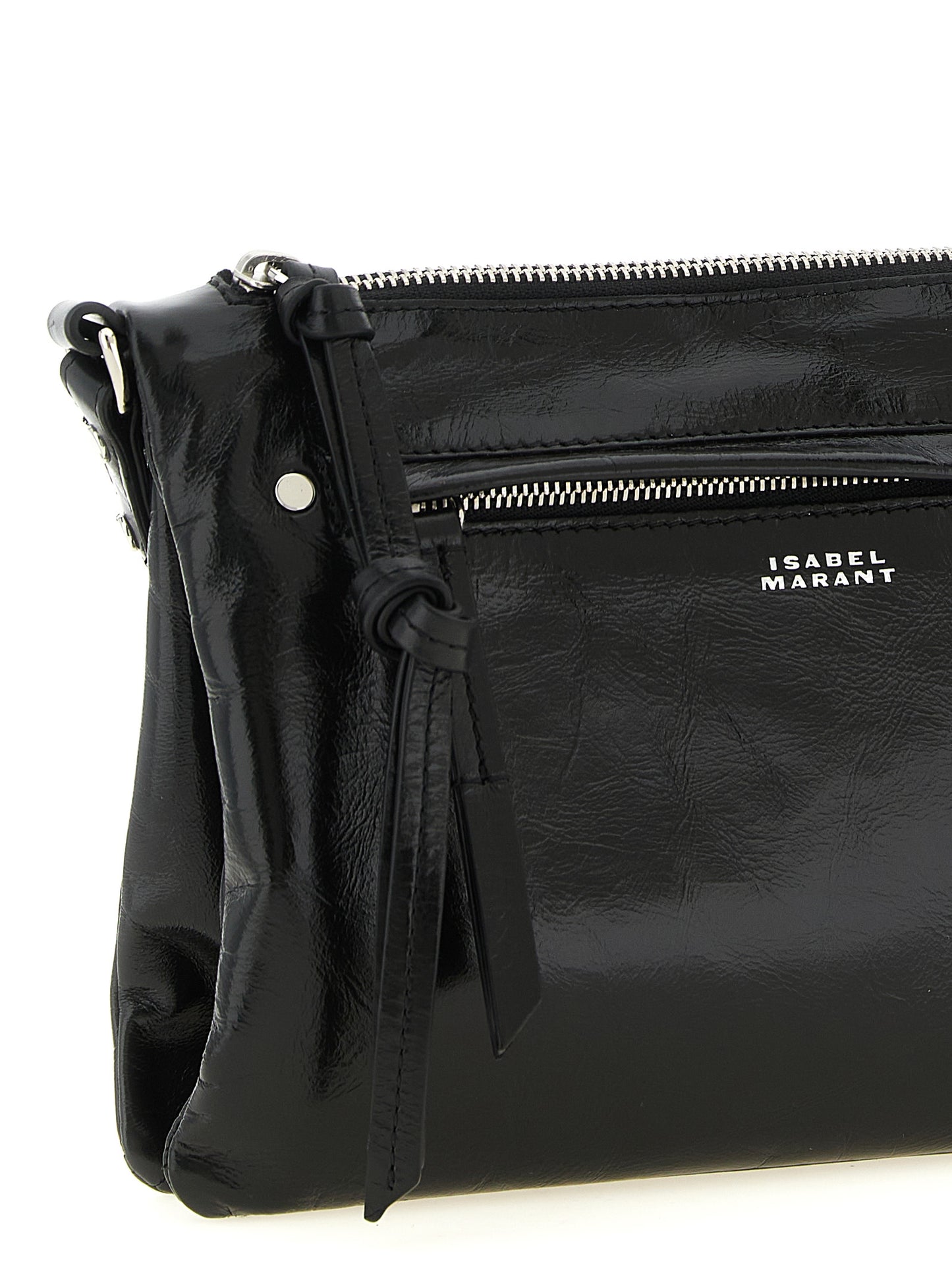 Crossbody Handbag by Isabel Marant for women in calfskin leather black features a transformative sophistication silhouette, showcasing a secure zipper, ample , and versatile crossbody-strap, shoulder-strap & adjustable-strap for a transformative sophistication look.