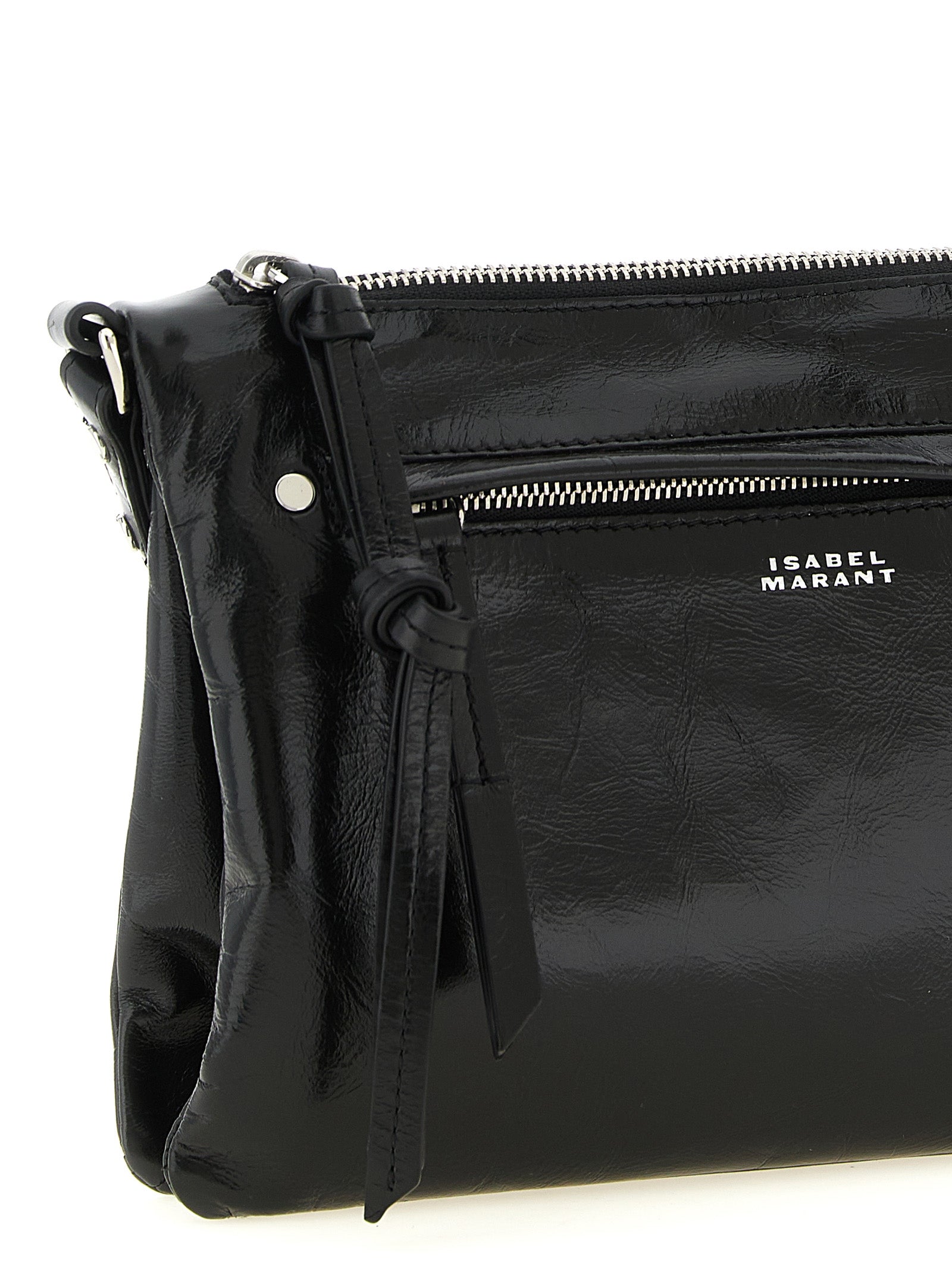 Crossbody Handbag by Isabel Marant for women in calfskin leather black features a transformative sophistication silhouette, showcasing a secure zipper, ample , and versatile crossbody-strap, shoulder-strap & adjustable-strap for a transformative sophistication look.