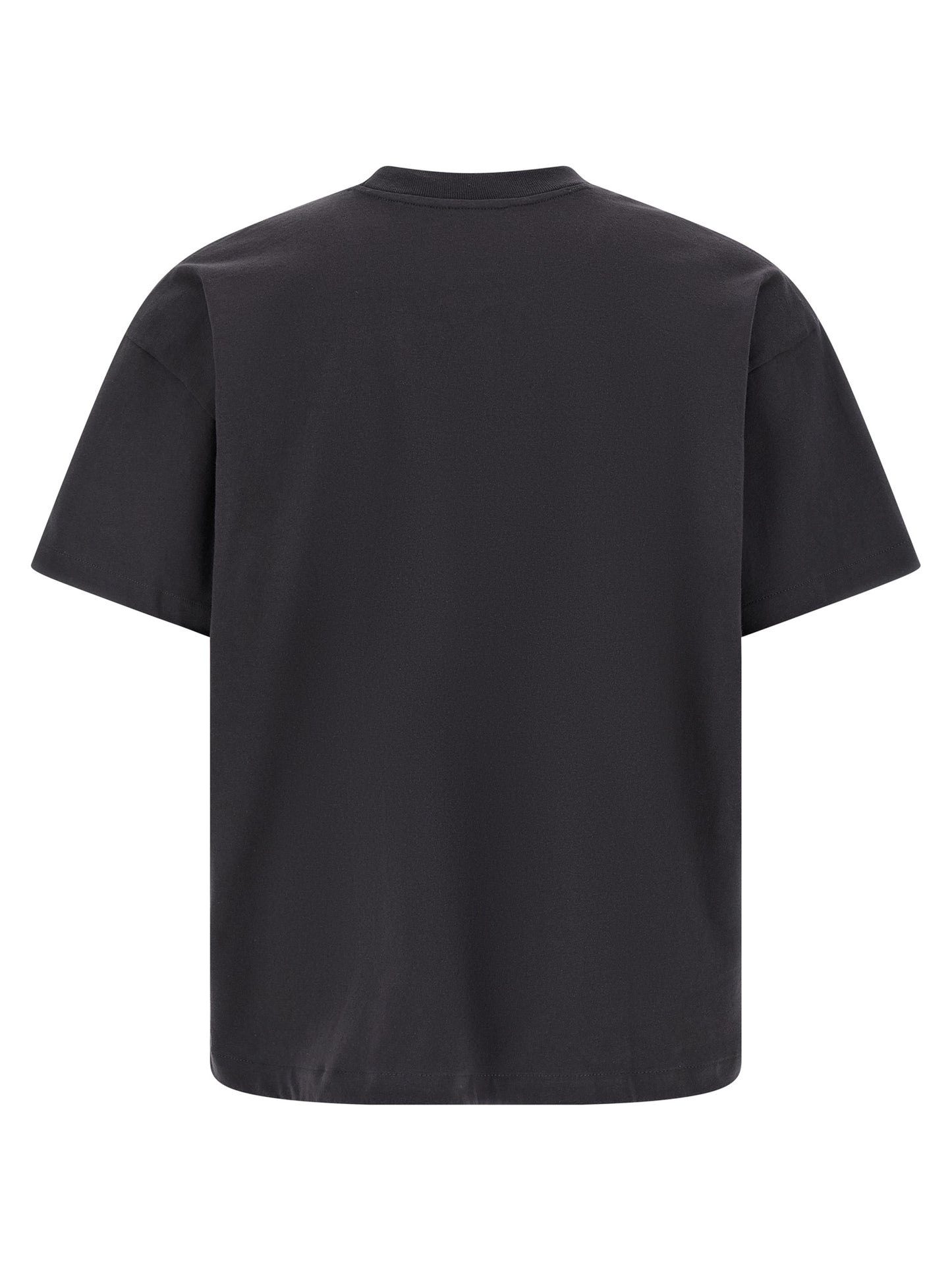 T-Shirt by The North Face for men in cotton gray & red showcases a unassuming silhouette, artfully detailed with a refined crew neckline and unassuming for a sophisticated, contemporary look.
