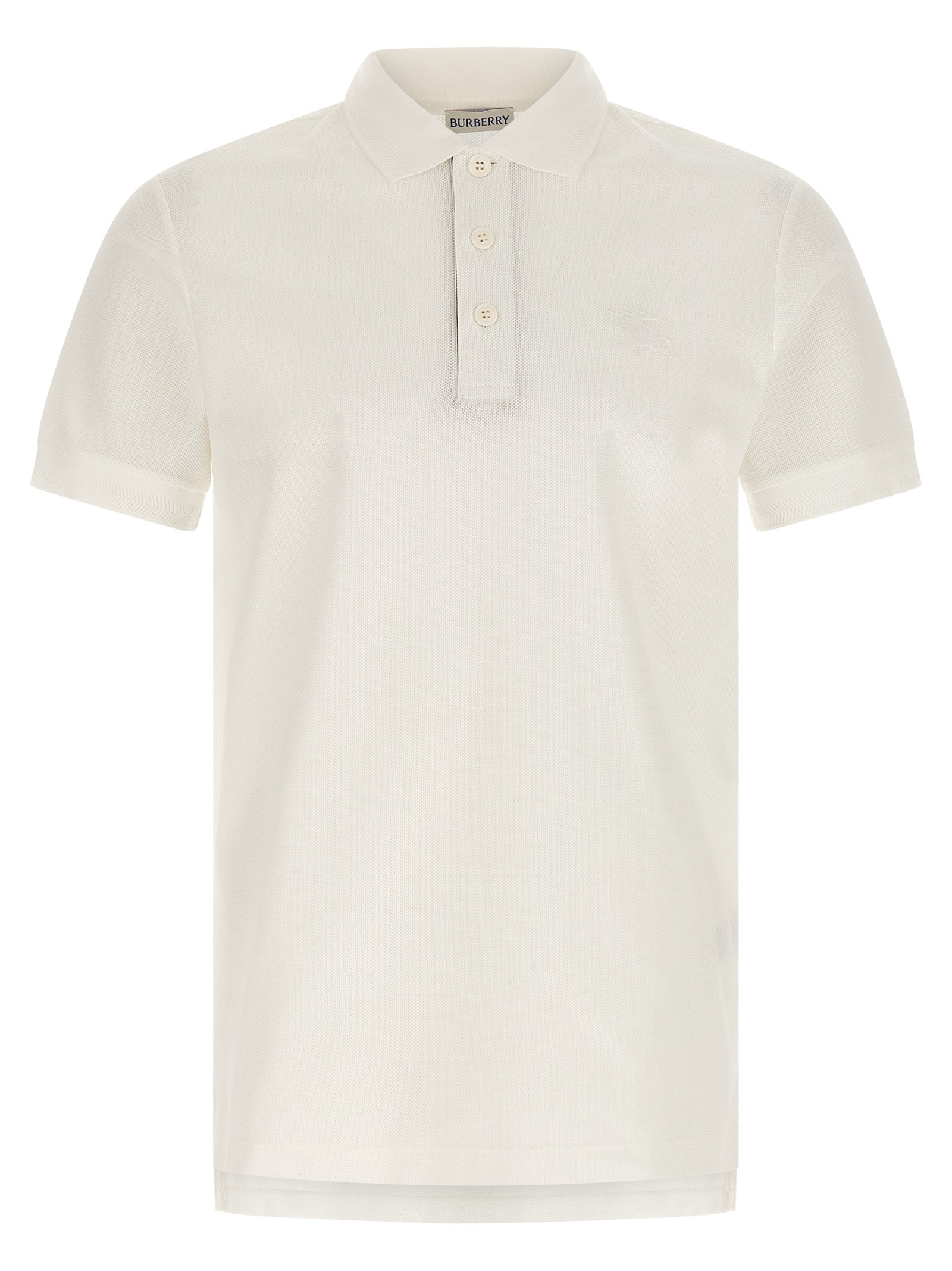 Polo Shirt by Burberry for men in cotton white, patterned, chevron & signature presents a distinguished silhouette, showcasing a sophisticated and distinguished for a truly distinguished finish.