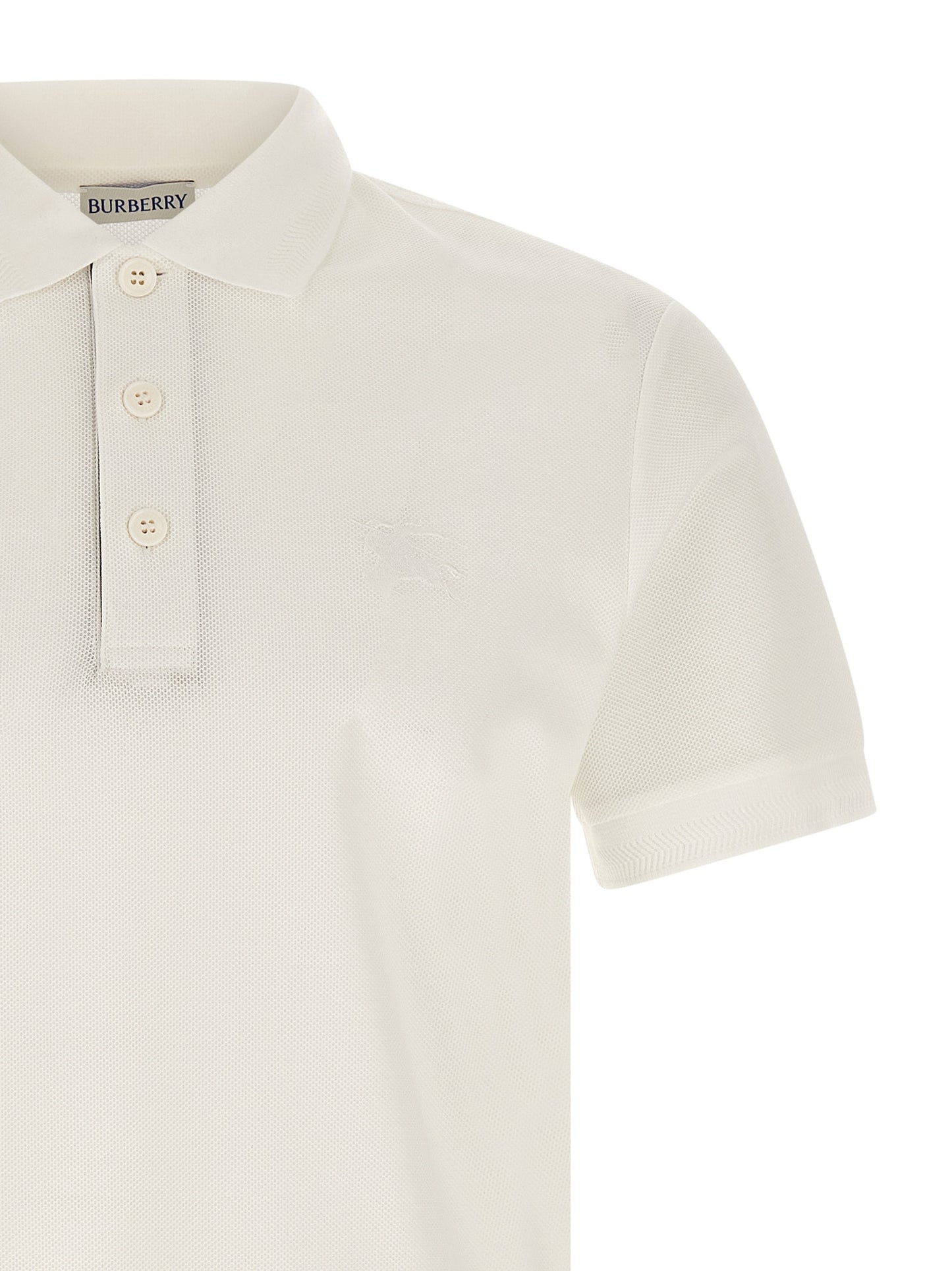 Polo Shirt by Burberry for men in cotton white, patterned, chevron & signature showcases a enviable silhouette, featuring a refined and for a enviable finish.