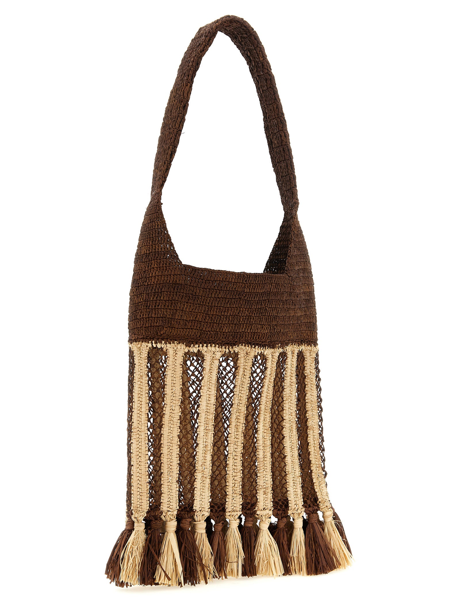 Small Shoulder Bag by Isabel Marant for women in raffia polyester polyurethane python leather brown features a effortless chic silhouette with a secure , ample , and versatile shoulder-strap & handle for a effortless chic finish.