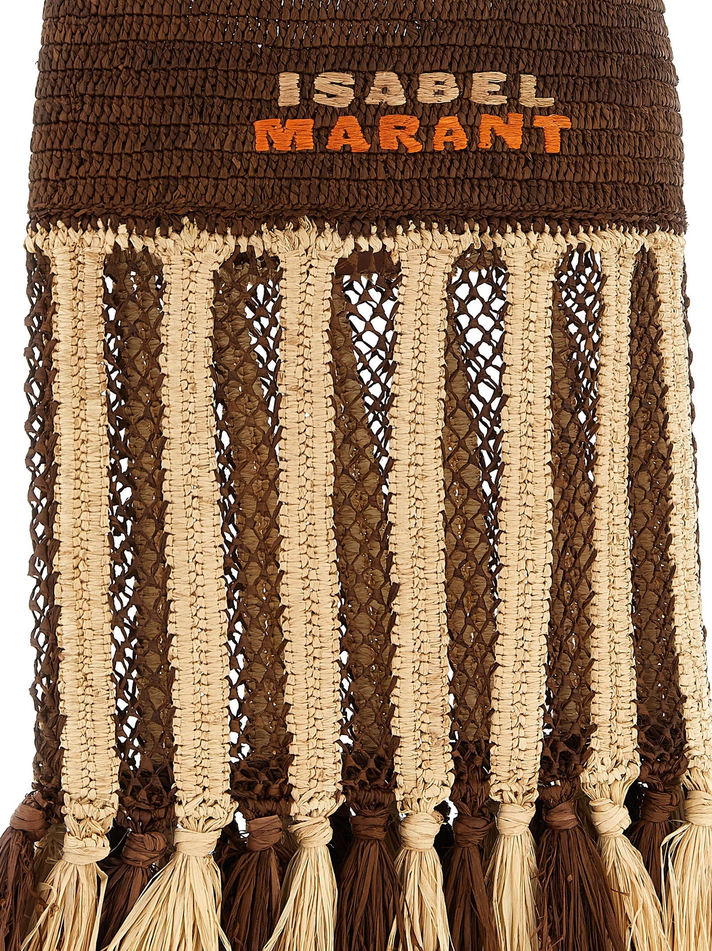 Small Shoulder Bag by Isabel Marant for women in raffia polyester polyurethane python leather brown features a distinguished silhouette, showcasing a secure and distinguished with versatile shoulder-strap & handle for a distinguished finish.