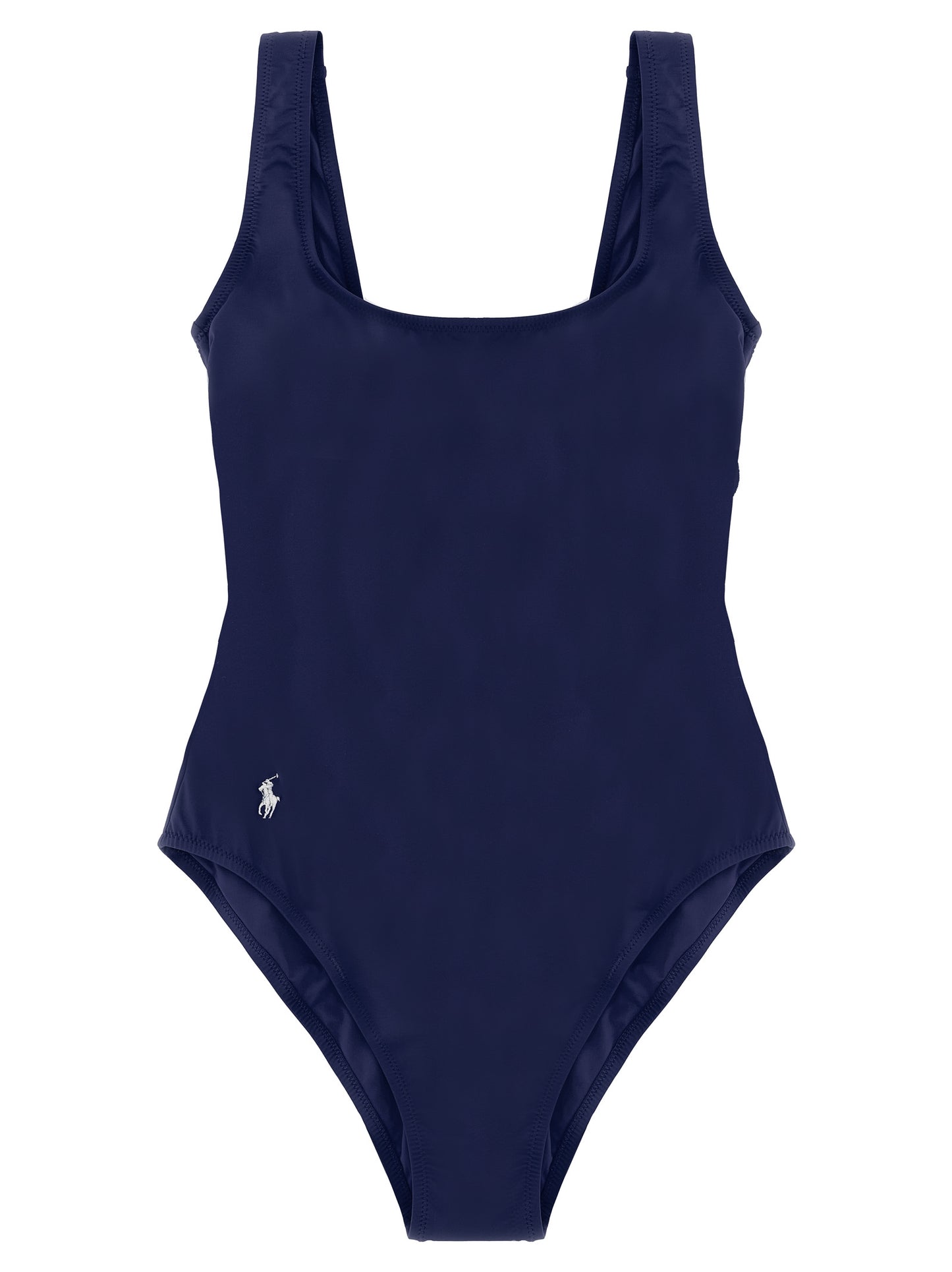 Polo Ralph Lauren Pony Women's Stretch Nylon One-Piece Swimsuit - Blue