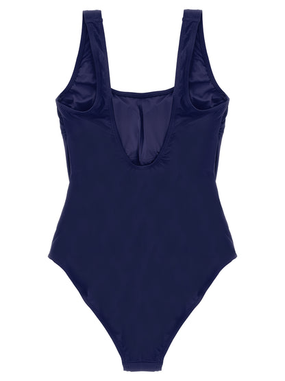 Polo Ralph Lauren Pony Women's Stretch Nylon One-Piece Swimsuit - Blue