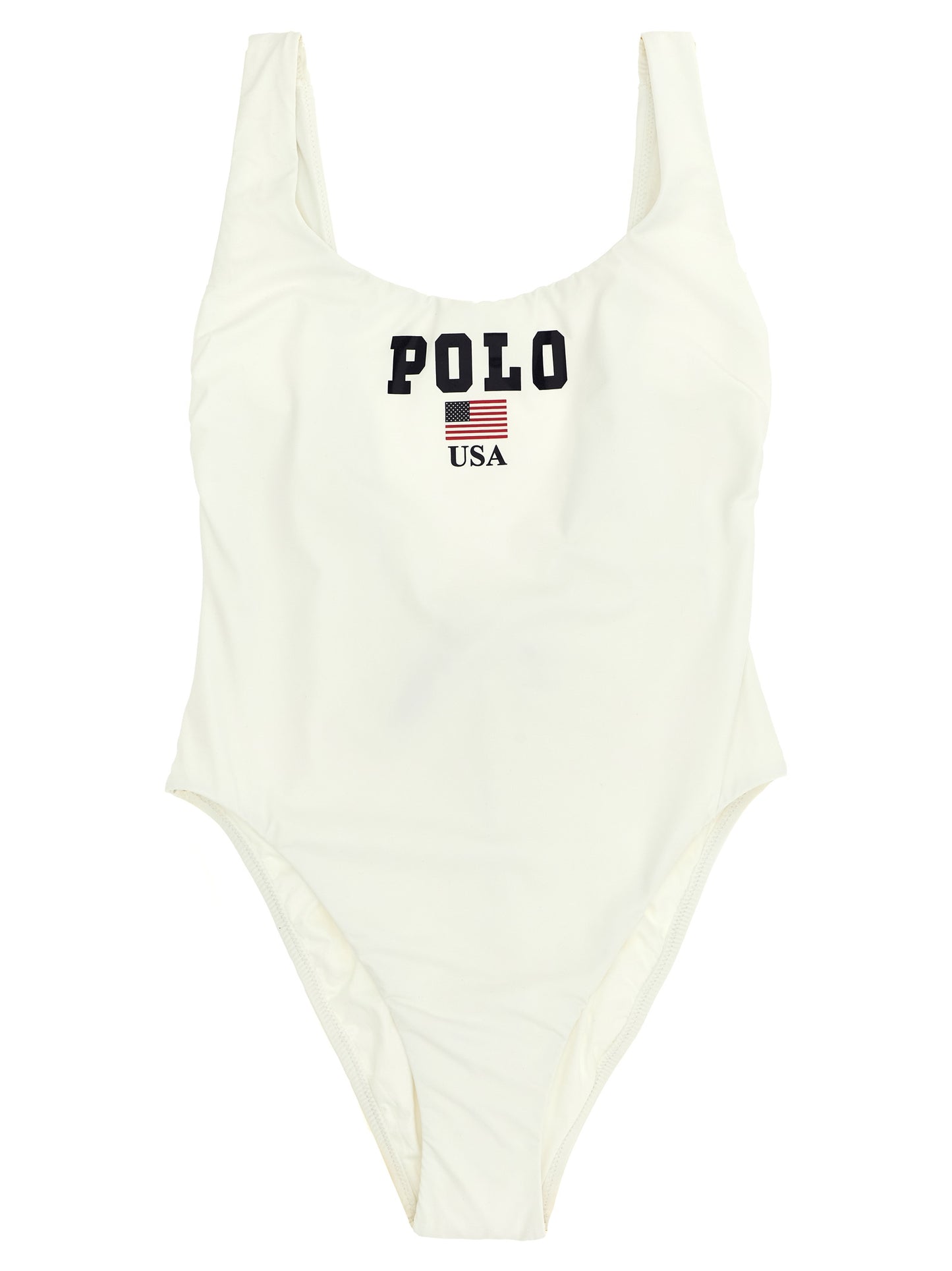 Polo Ralph Lauren Women's Stretch Nylon One-Piece Swimsuit - White Print
