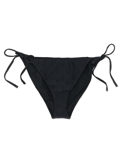 Bikini by Polo Ralph Lauren for women in stretch polyester black, patterned & jacquard presents a sun-drenched silhouette, showcasing the sun-drenched Pony Women's Stretch Polyester Bikini design with a sun-drenched cut for a premium finish.