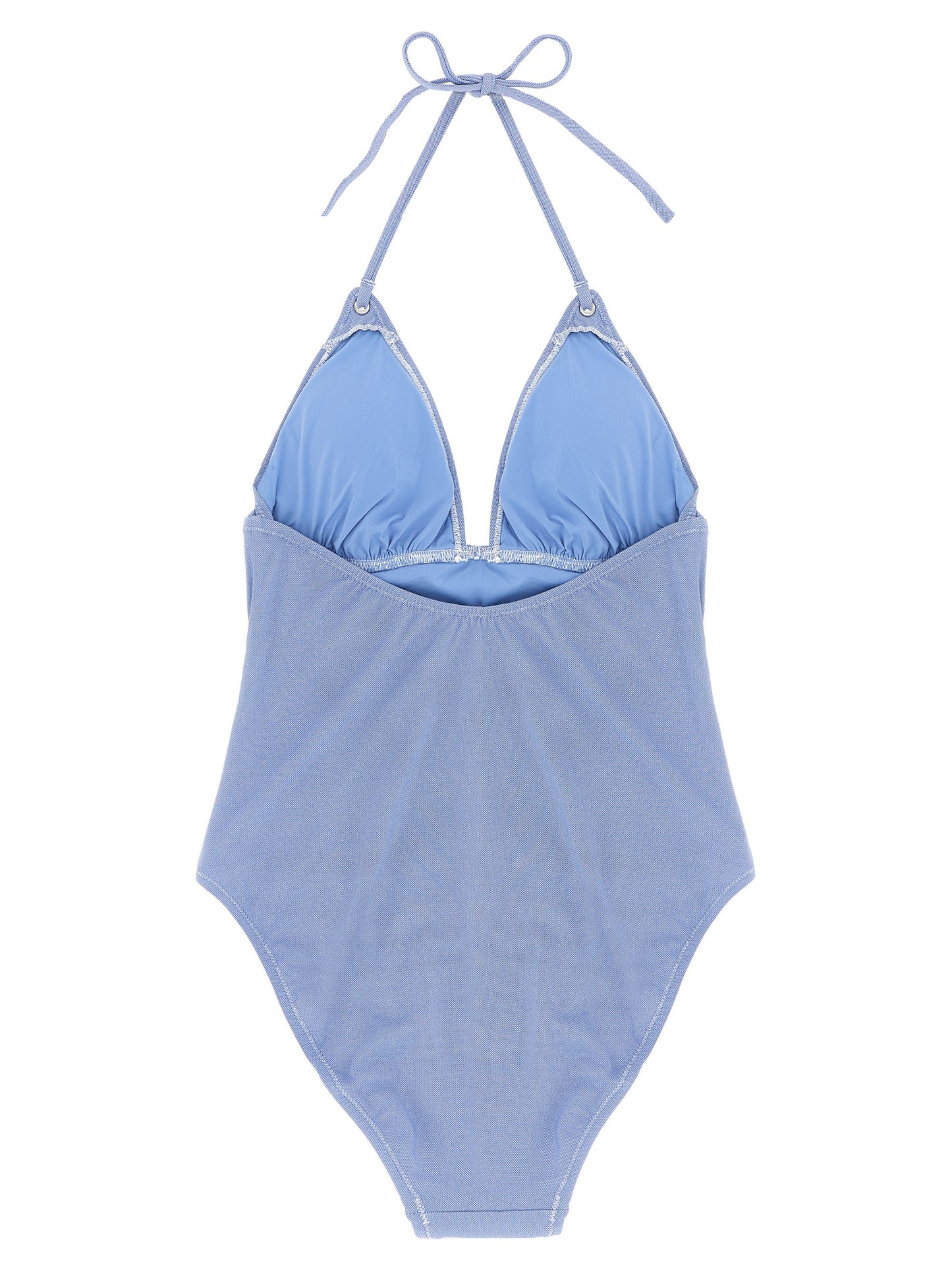 One-Piece Swimsuit by Polo Ralph Lauren for women in stretch nylon polyester light-blue features a ethereal silhouette, artfully capturing the essence of Women's Stretch Nylon Polyester One-Piece Swimsuit with its ethereal design and refined cut.