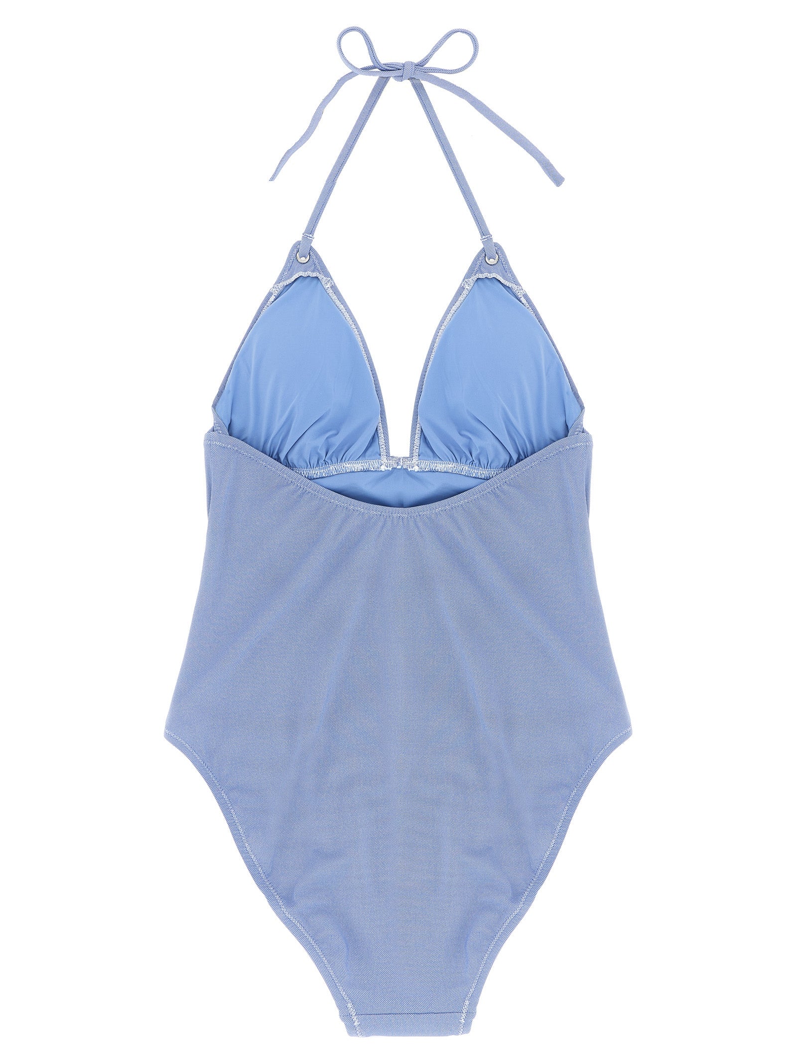 One-Piece Swimsuit by Polo Ralph Lauren for women in stretch nylon polyester light-blue features a ethereal silhouette, artfully capturing the essence of Women's Stretch Nylon Polyester One-Piece Swimsuit with its ethereal design and refined cut.