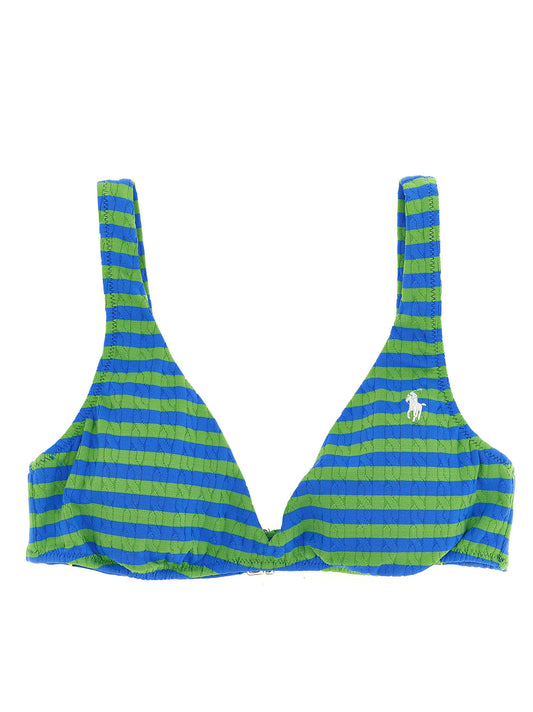 Swimwear Top by Polo Ralph Lauren for women in stretch nylon multicolor & striped features an magnificent design, beautifully defining the look of Pony Waves Women's Stretch Nylon Swimwear Top.