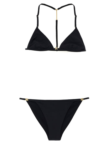 This Bikini by Tom Ford for women in stretch polyamide black & signature features a beach chic silhouette from the Women's Stretch Polyamide Bikini collection, showcasing a beach chic cut for a refined poolside look.