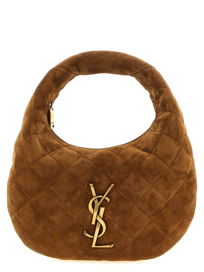 Quilted Handbag by Saint Laurent for women in calfskin leather brown & signature features a contemporary silhouette, showcasing a secure zipper, ample , and contemporary handle for a sophisticated look.