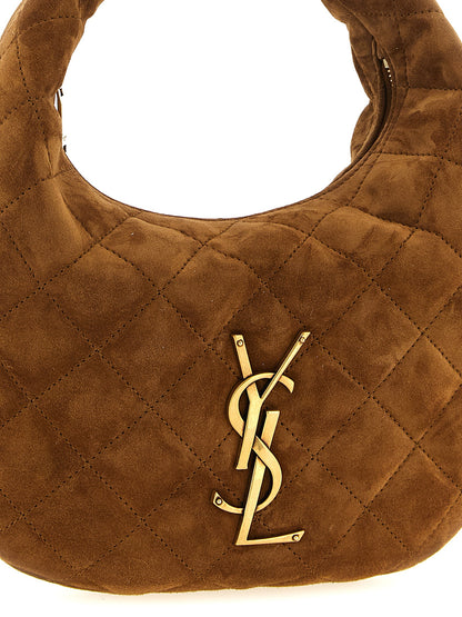 Quilted Handbag by Saint Laurent for women in calfskin leather brown & signature features a refined silhouette, showcasing a secure zipper, organized , and versatile handle for a refined finish.