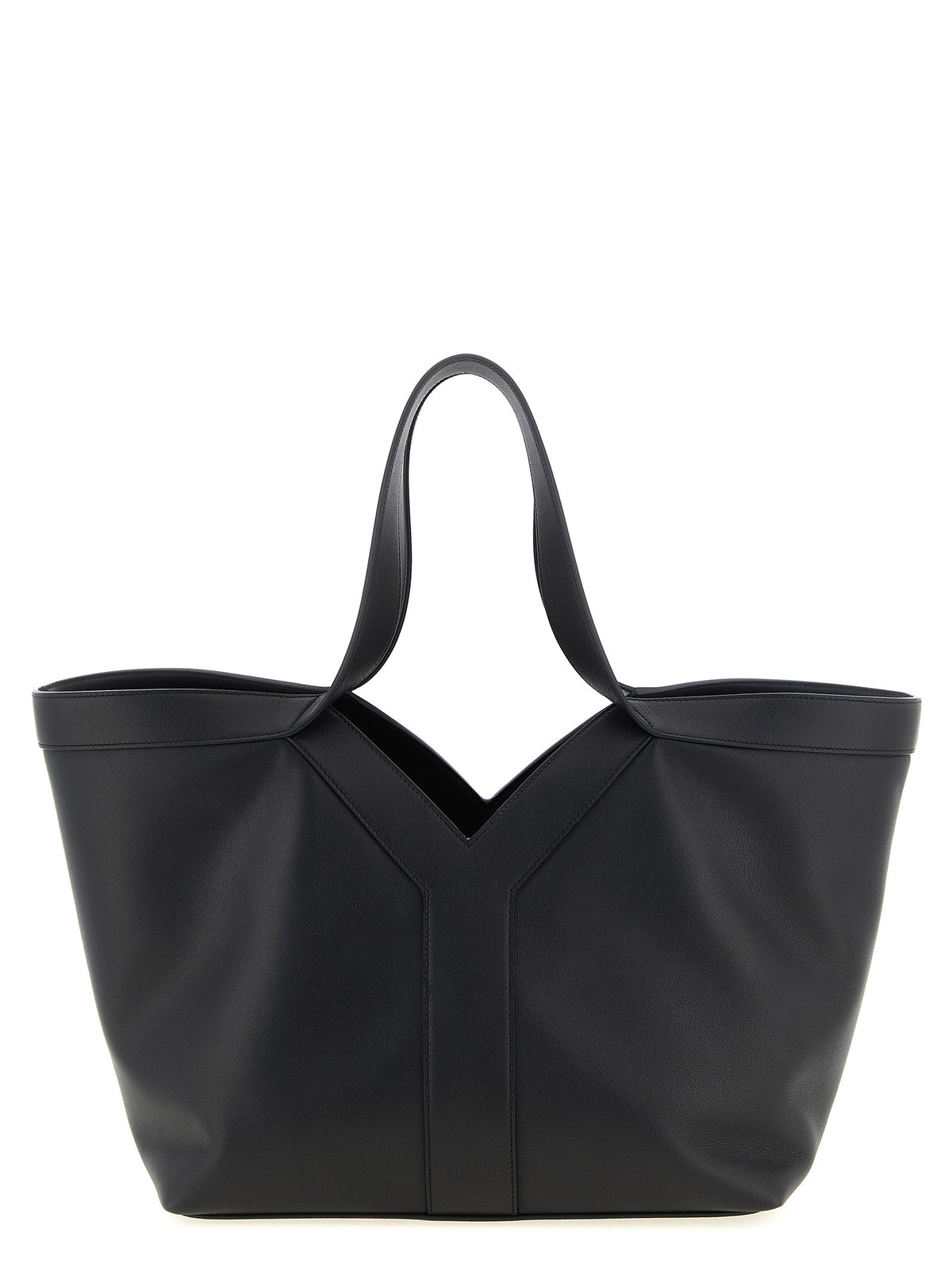 Saint Laurent Essence Suede Calfskin Leather Small Tote Bag - Black