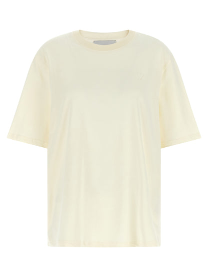 Ami Paris Women's Relaxed Fit Short-Sleeve Crew Neck Cotton T-Shirt - White