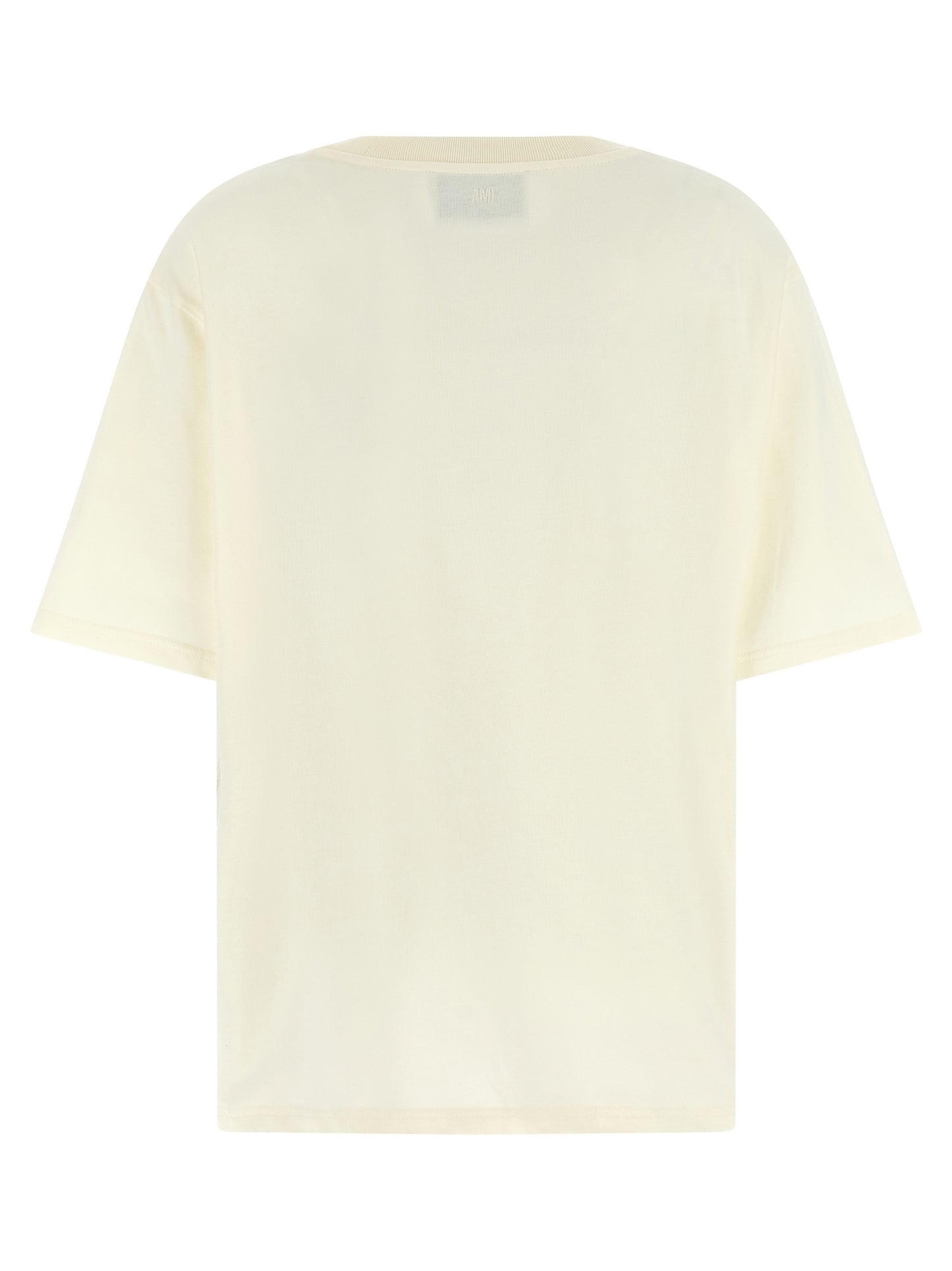 Ami Paris Women's Relaxed Fit Short-Sleeve Crew Neck Cotton T-Shirt - White