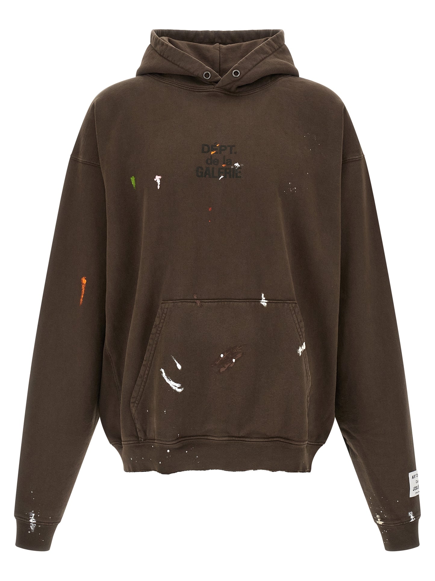 Sweatshirt Hoodie by GALLERY DEPT. for men in cotton brown & print features an luminous silhouette, showcasing a sophisticated hooded neckline and long-sleeve for a truly luminous look.
