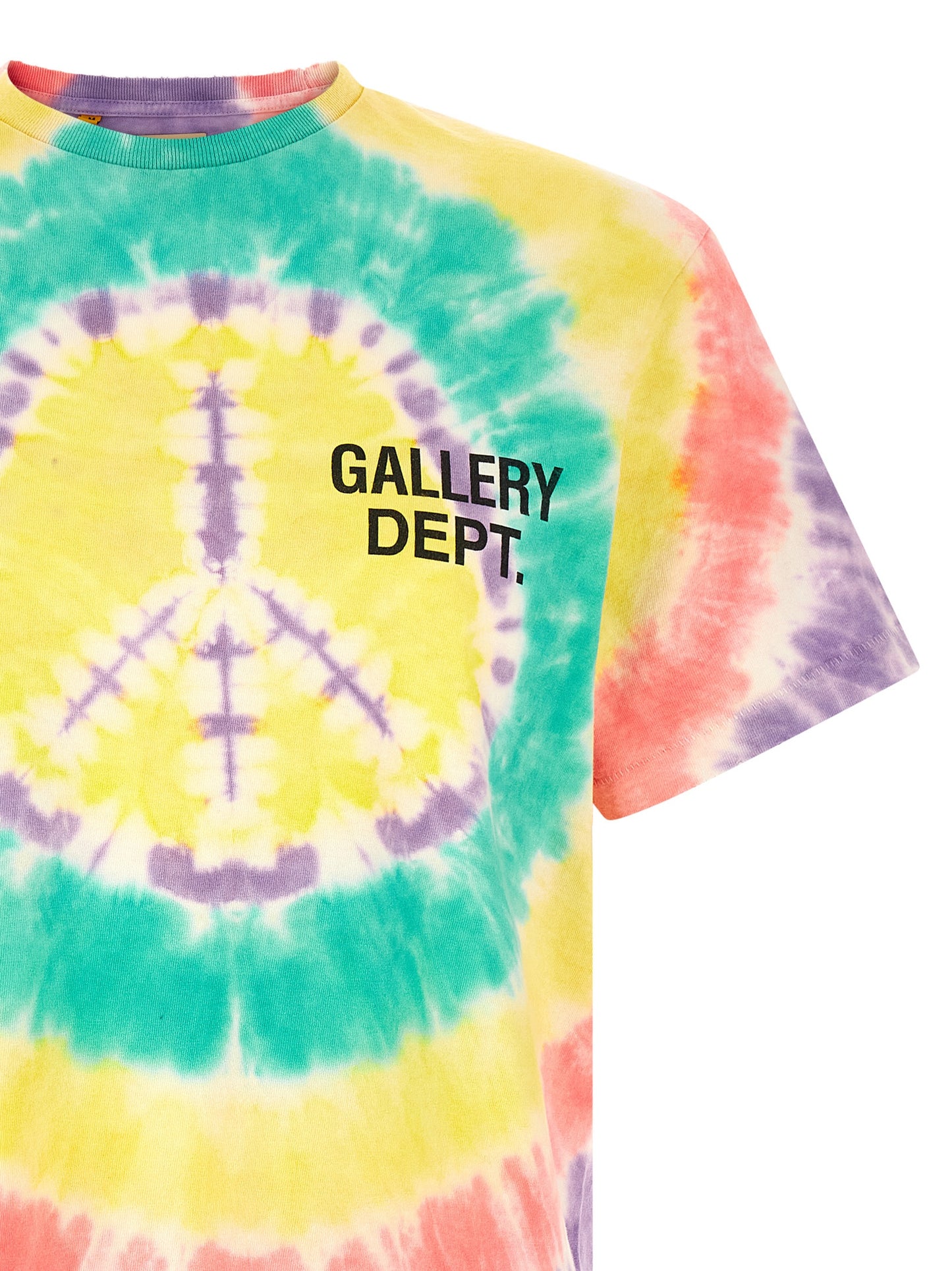 T-Shirt by GALLERY DEPT. for men in cotton gradient, multicolor, tie-dye & print features a plush silhouette, showcasing a sophisticated crew neckline and for a truly plush finish.