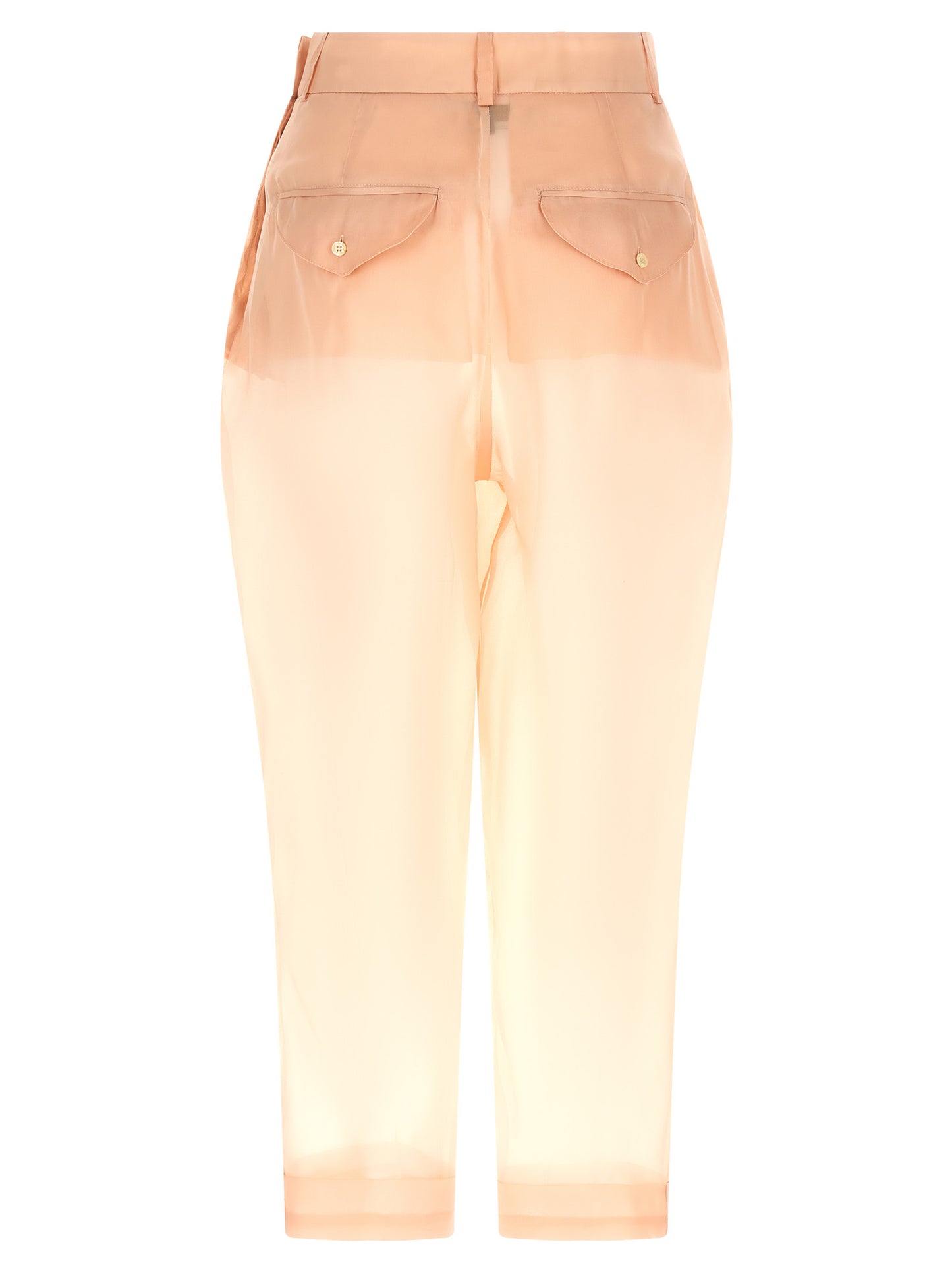Trousers by MAISON JEJIA for women in silk multicolor, pearl, pink & transparent features a tailored silhouette with a tailored , defined by its long and a sophisticated high rise.