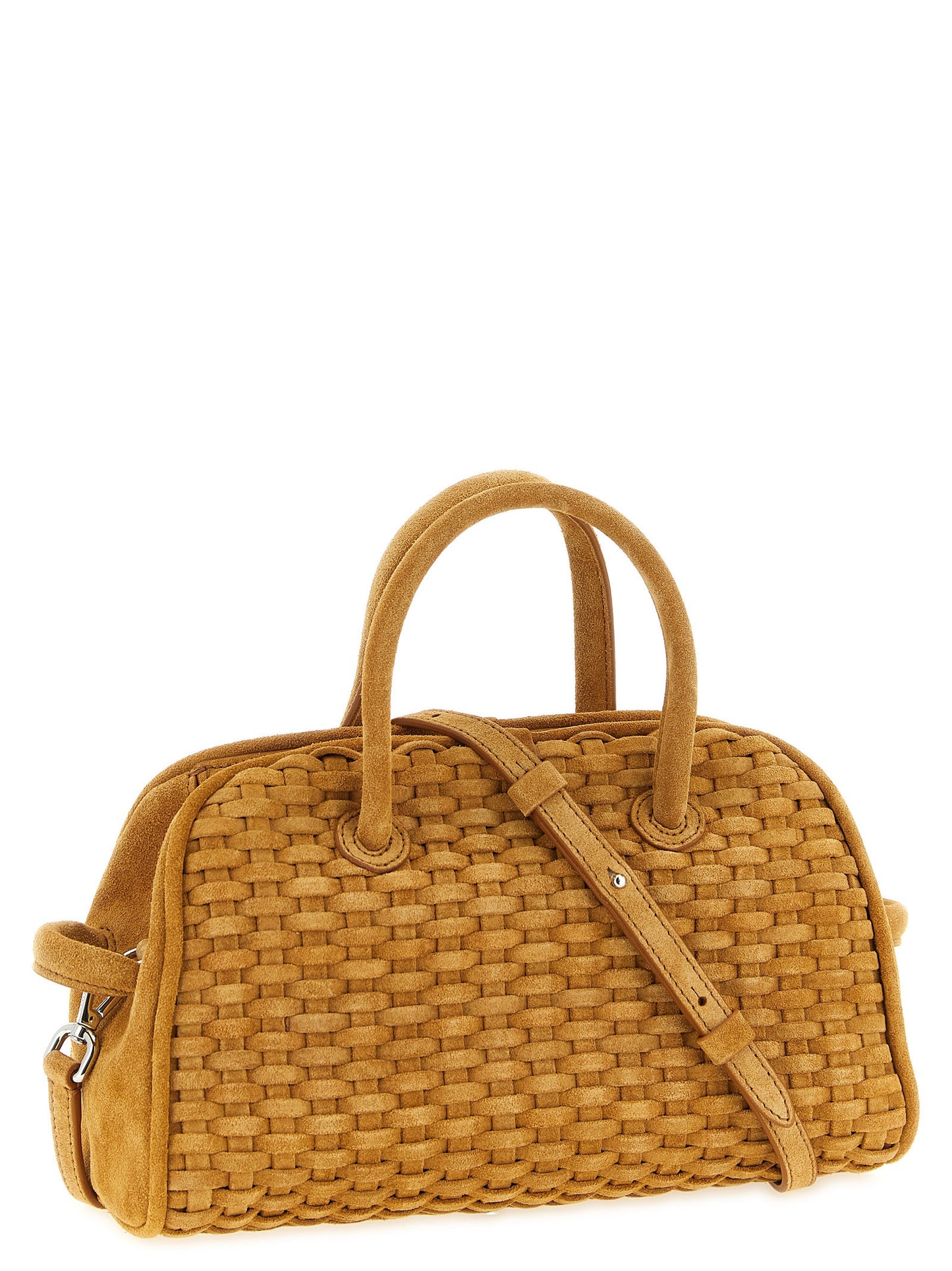This Bowling Handbag by Jacquemus for women in calfskin leather and beige & natural presents a sculptural silhouette featuring a secure zipper, ample , and versatile shoulder-strap, adjustable-strap & handle for a sculptural finish.