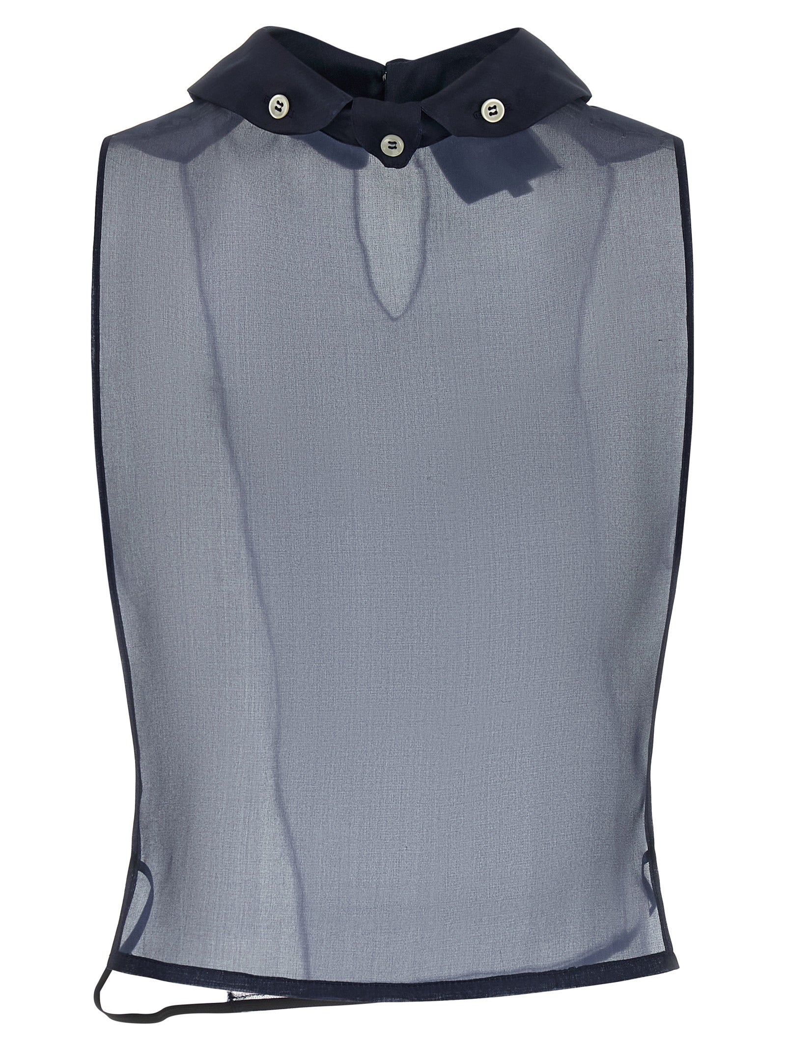 Shirt by MAISON JEJIA for women in silk blue, pearl & transparent, featuring a nuanced and nuanced shirt-collar neckline for a sophisticated finish.
