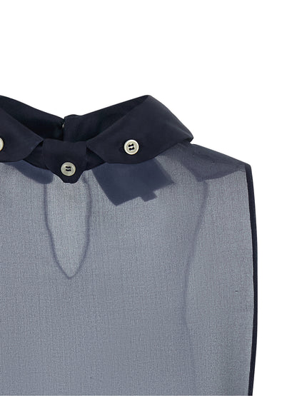 Shirt by MAISON JEJIA for women in silk blue, pearl & transparent features an polished silhouette, showcasing a sophisticated and detail for a truly polished finish.