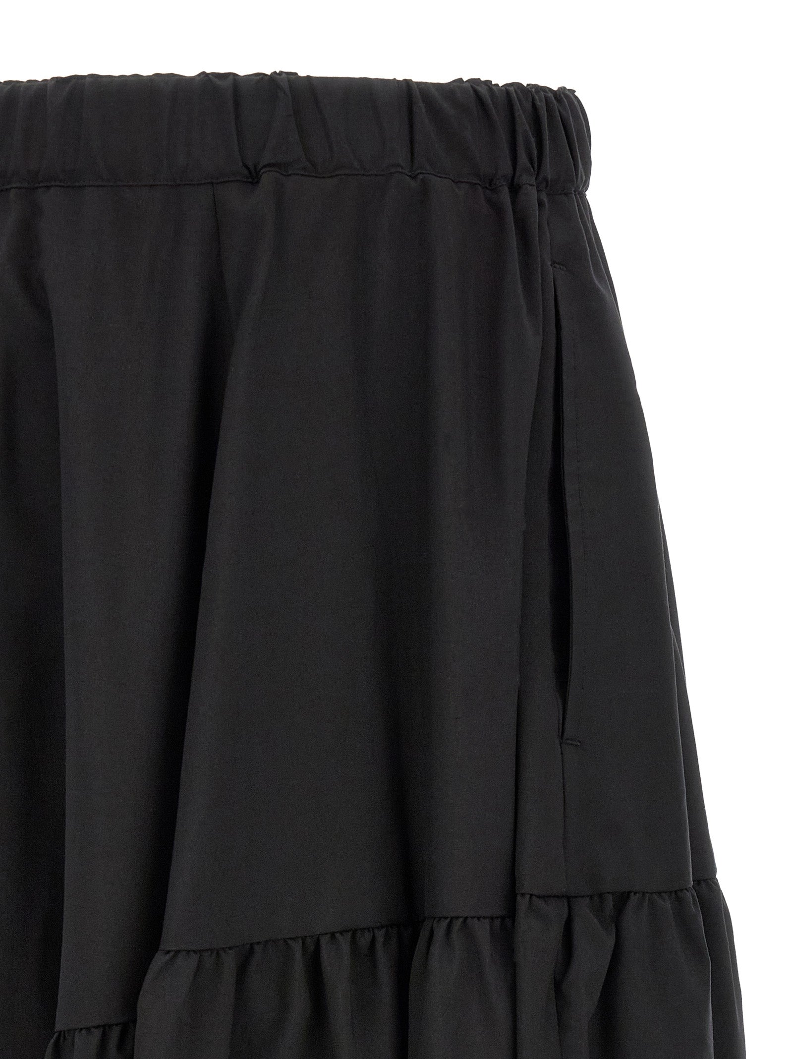 Trousers by Comme Des Garçons for men in polyester black features a artisanal silhouette, showcasing a sophisticated with a long and for a artisanal finish.