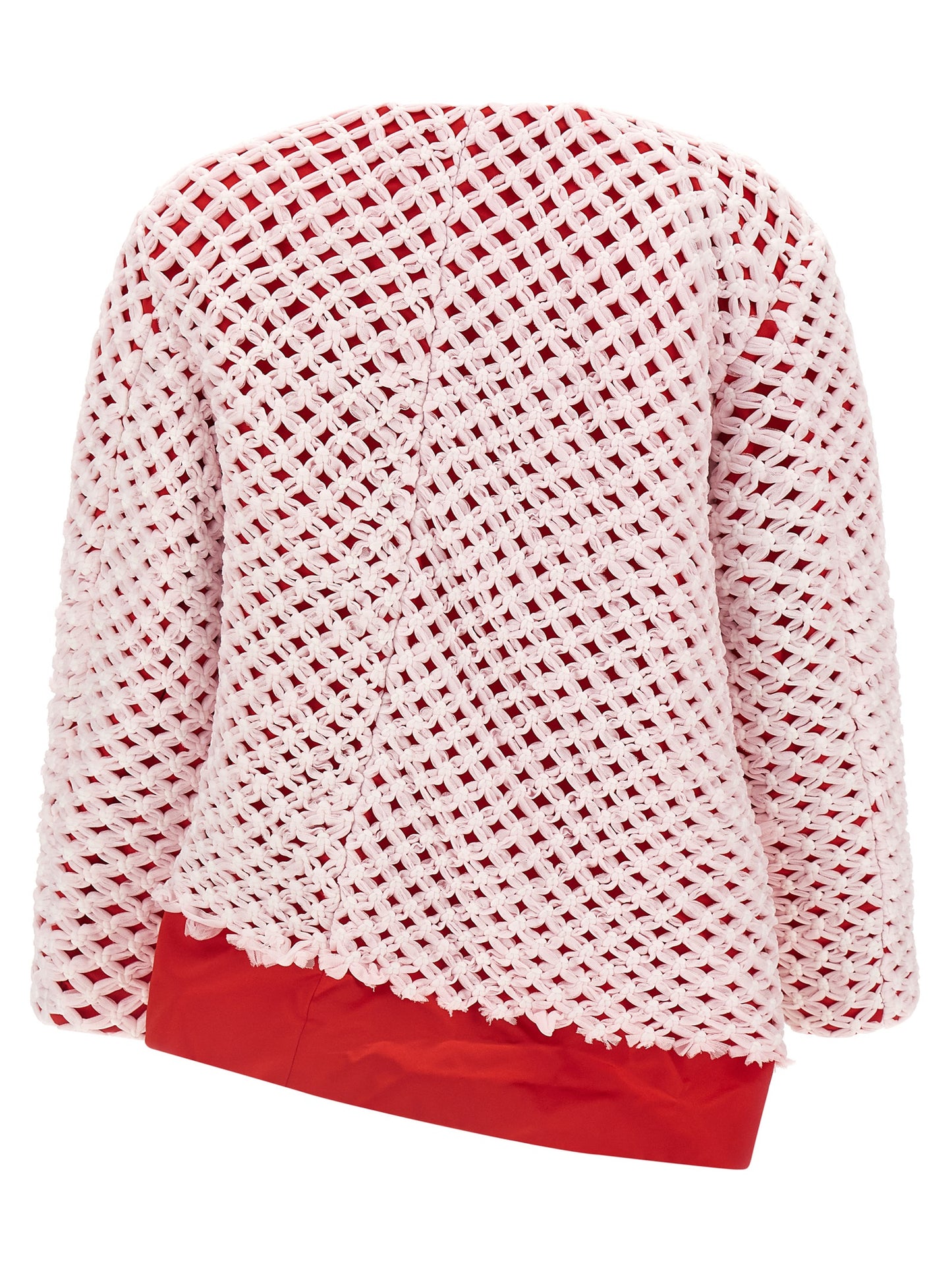 Blazer by Comme Des Garçons for women in polyester satin multicolor features an crisp silhouette with sophisticated and a crisp crew asymmetric neckline for a truly crisp finish.