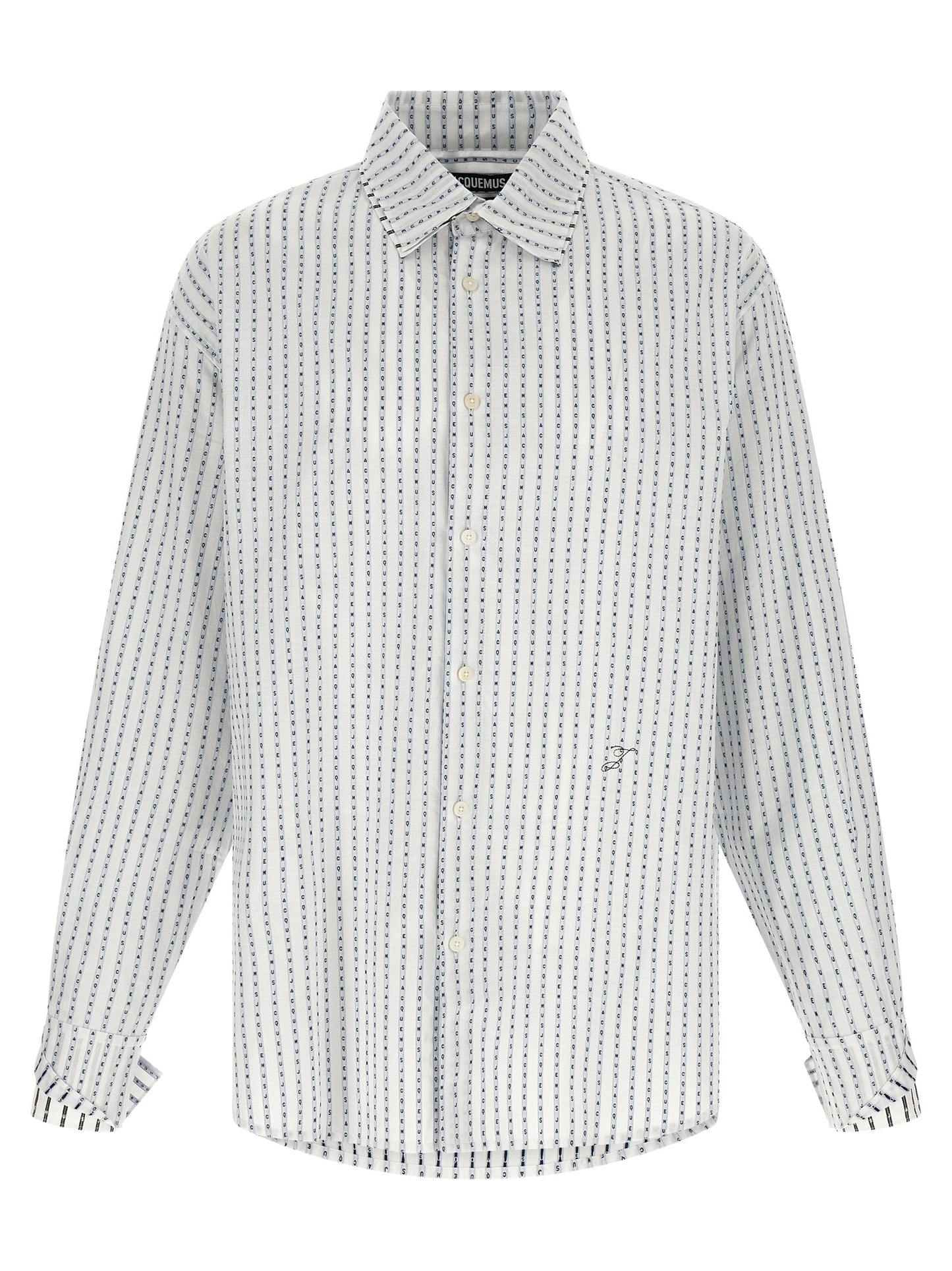 Shirt by Jacquemus for men in cotton horn, multicolor & jacquard features an architectural silhouette with a refined long-sleeve and elegant for a architectural look.