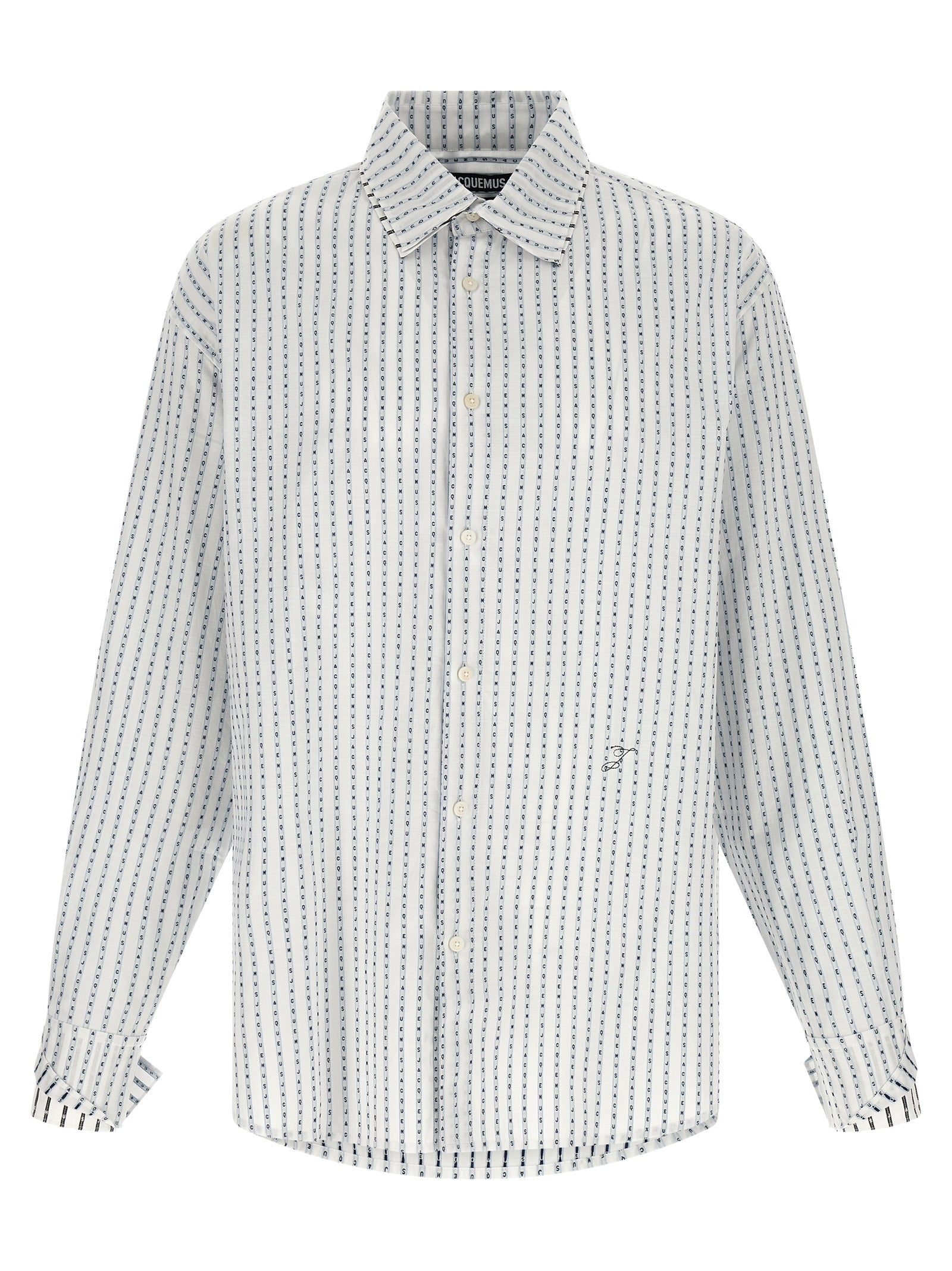 Shirt by Jacquemus for men in cotton horn, multicolor & jacquard features an architectural silhouette with a refined long-sleeve and elegant for a architectural look.