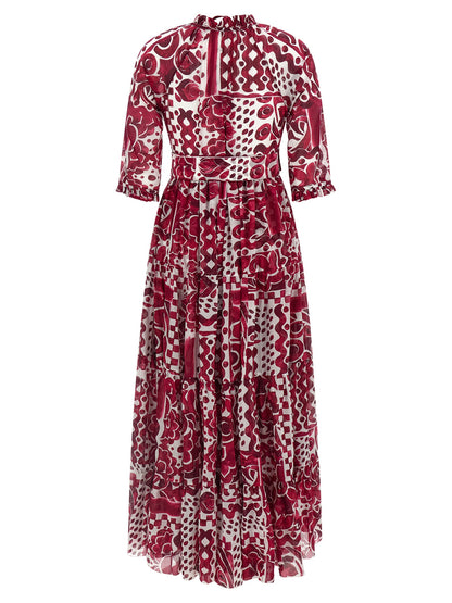 SAMANTHA SUNG Fuchsia Cotton Long Dress