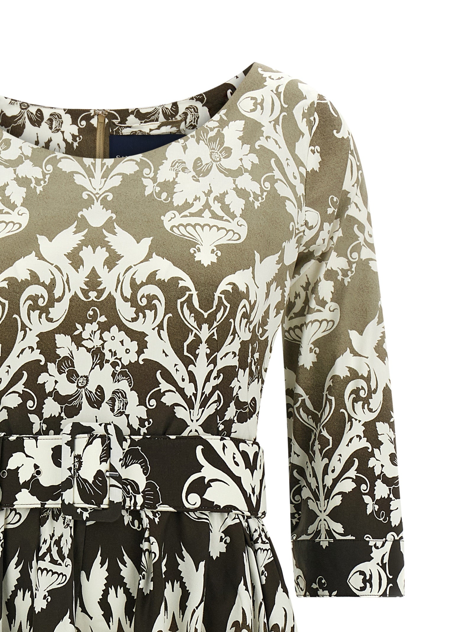 Dress by SAMANTHA SUNG for women in stretch cotton multicolor & print features an magnificent silhouette, artfully detailed with a magnificent round neckline and that flows into an magnificent midi.