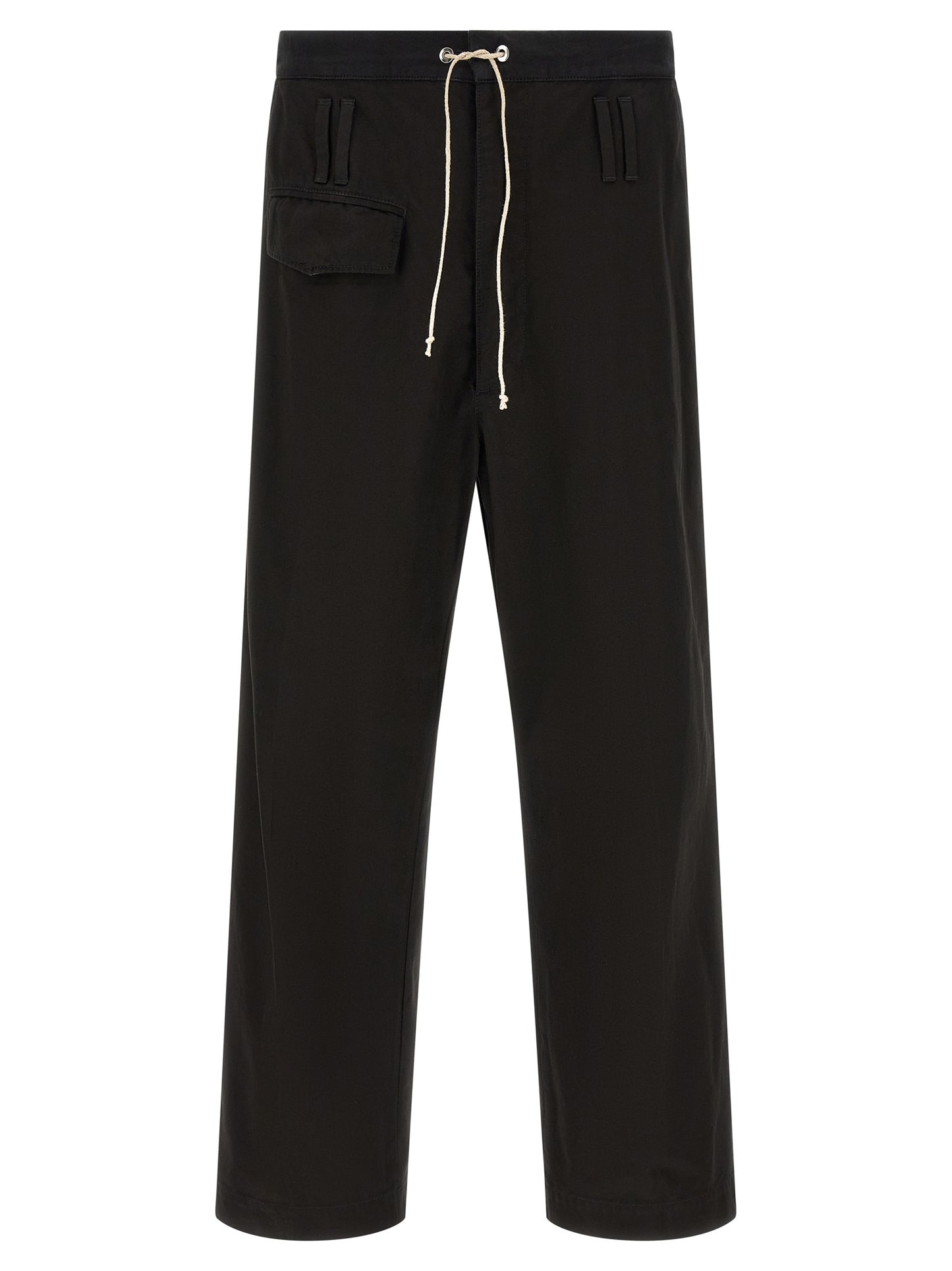 Trousers by Namacheko for men in cotton black & striped features an on trend silhouette, showcasing a sophisticated flared & wide with a long and for an on trend finish.
