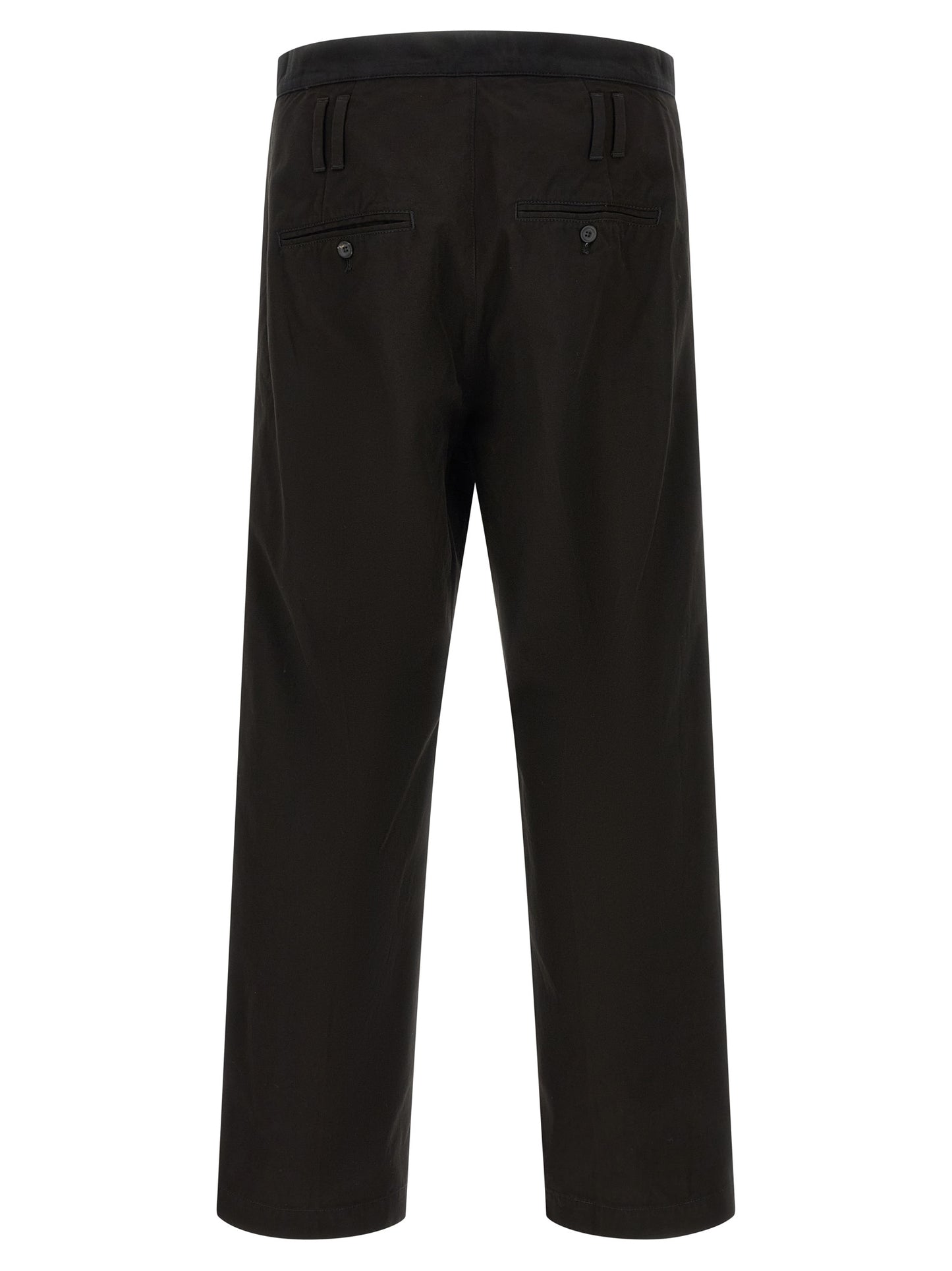 Trousers by Namacheko for men in cotton black & striped features an sartorial silhouette, showcasing a precise flared & wide and long with a sartorial for a refined look.